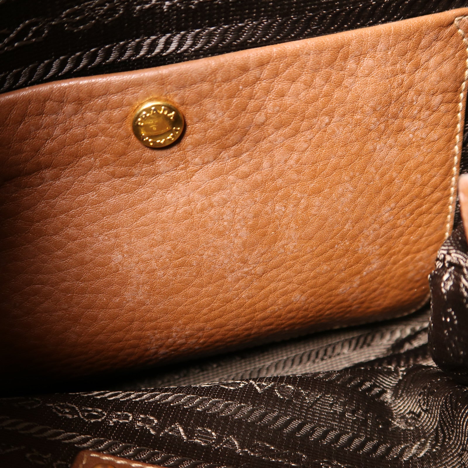 PRADA 牛皮皮革Shoulder Bag金扣肩背袋