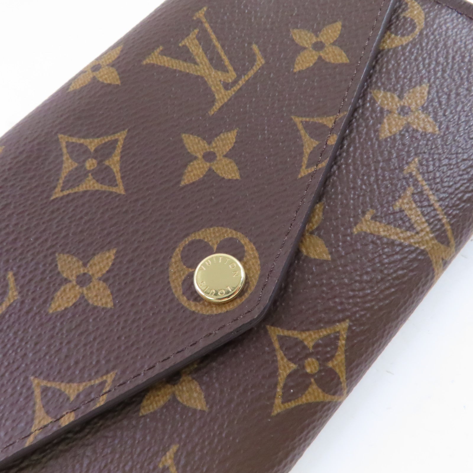 LOUIS VUITTON Monogram Sarah Wallet金扣長錢包啡色/酒紅色