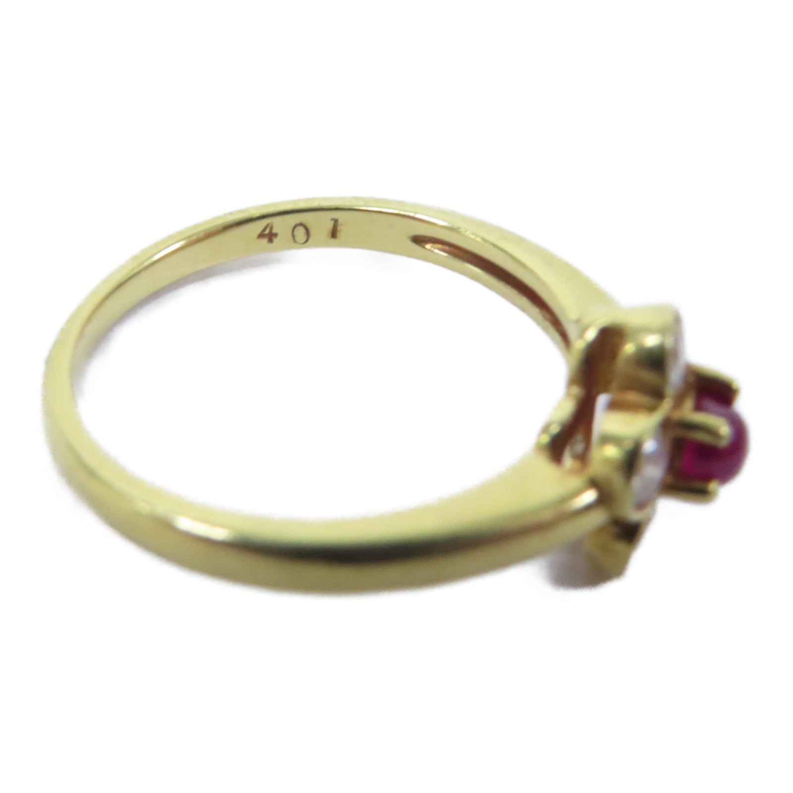 Dior 【激減優惠】18K黃金Ruby Diamond Ring戒指US#4.75