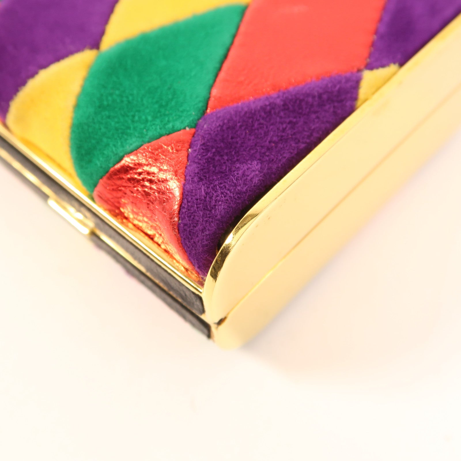 Miu Miu GHW Clutch Bag Velvet Multicolor