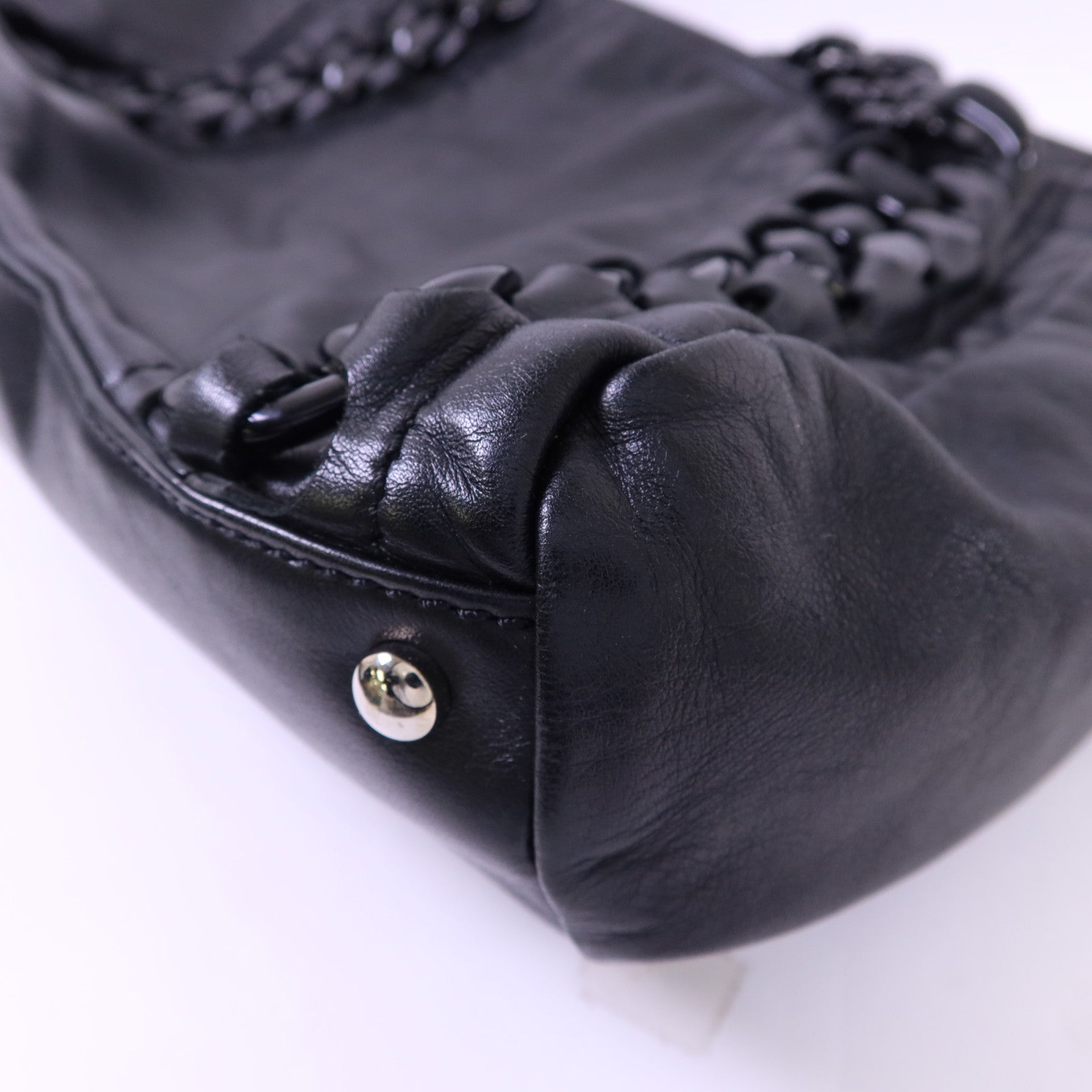 CHANEL 牛皮皮革Modern Chain Rhodoid East West Tote銀扣手挽袋
