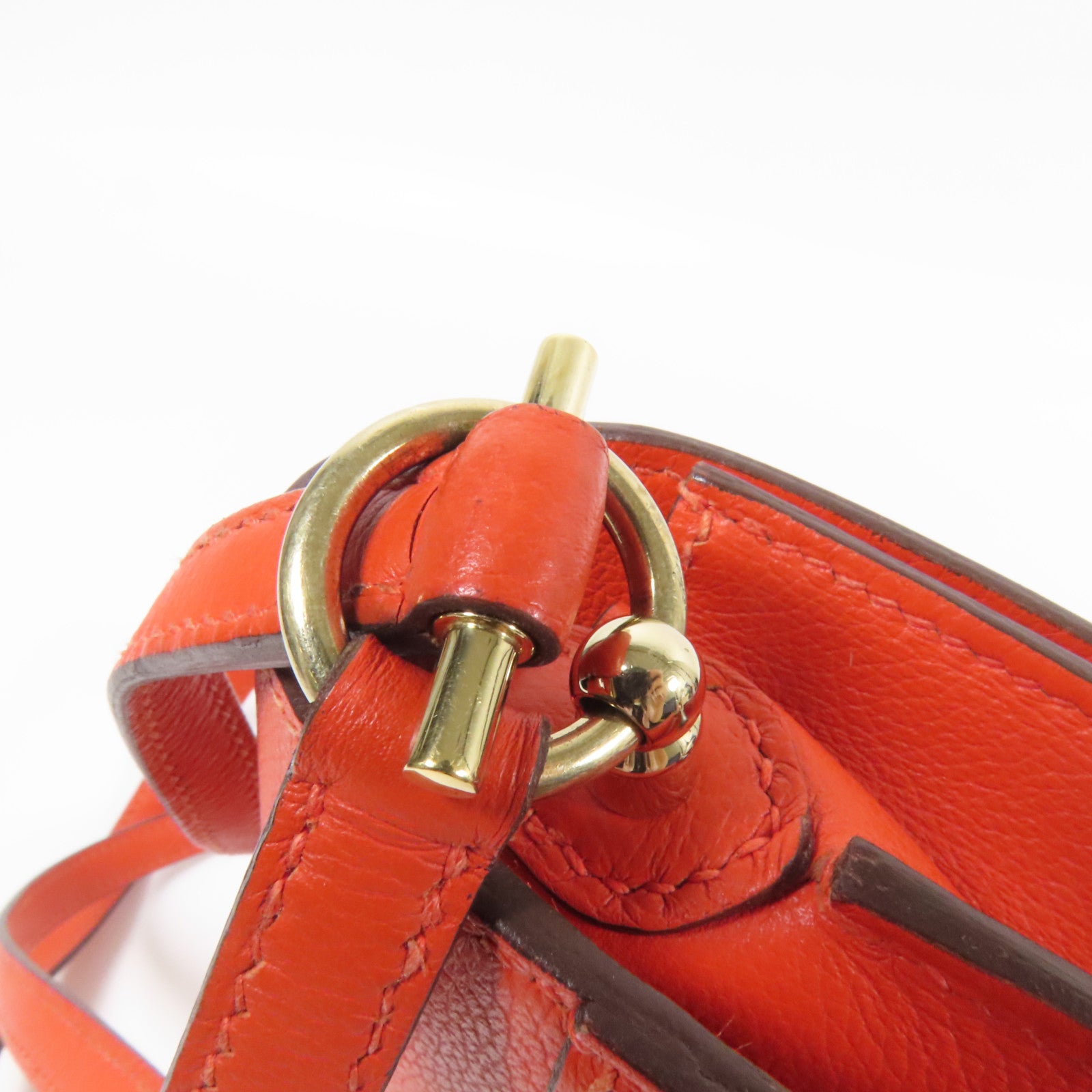 HERMES 【激減優惠】Evercolor皮革Roulis Mini金扣肩背袋Red