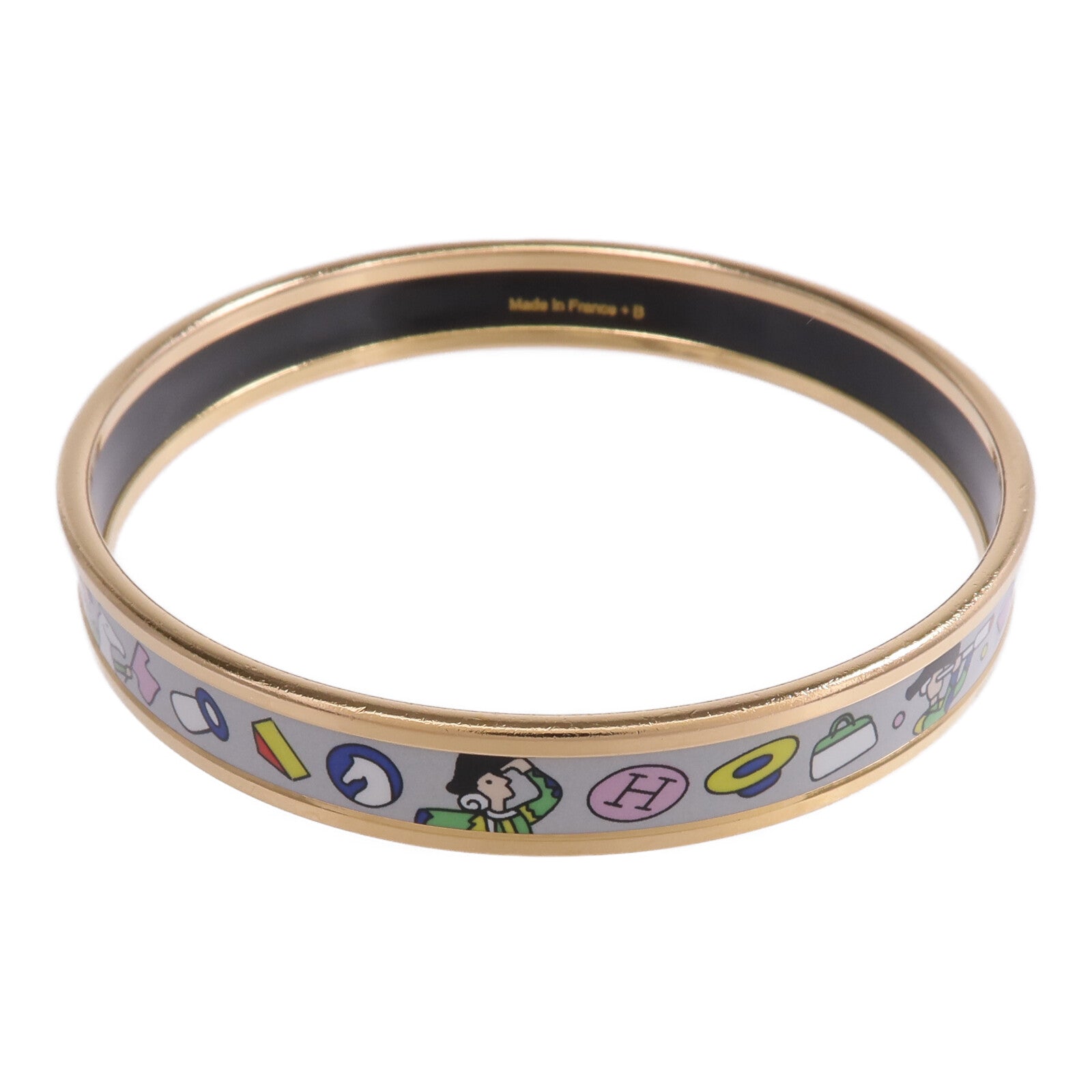 HERMES 金屬/琺瑯L'Epopee d'Hermes Bangle手鐲