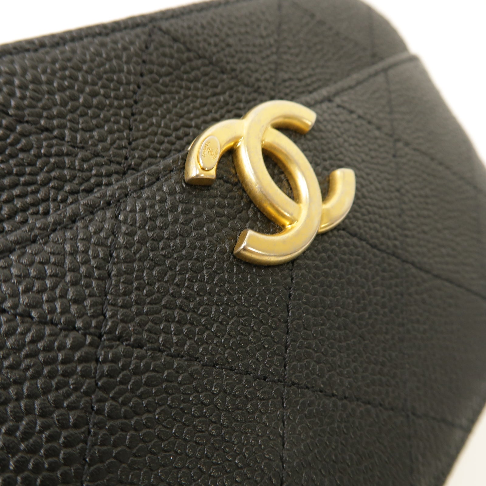 CHANEL 菱格Caviar皮革Waist Bag金扣腰包黑色