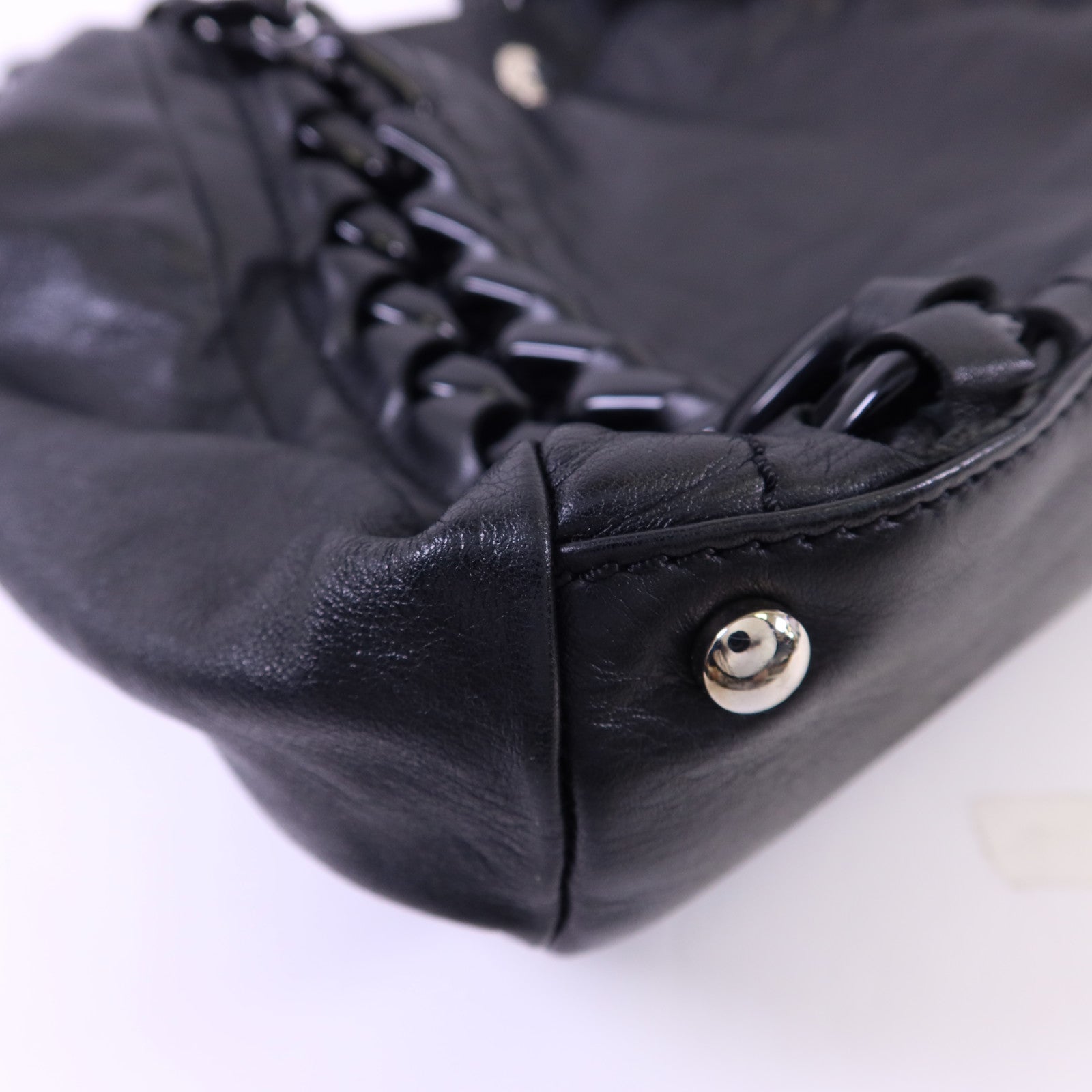 CHANEL 牛皮皮革Modern Chain Rhodoid East West Tote銀扣手挽袋