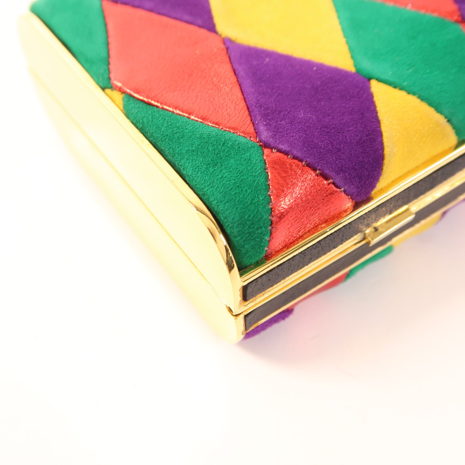 Miu Miu GHW Clutch Bag Velvet Multicolor