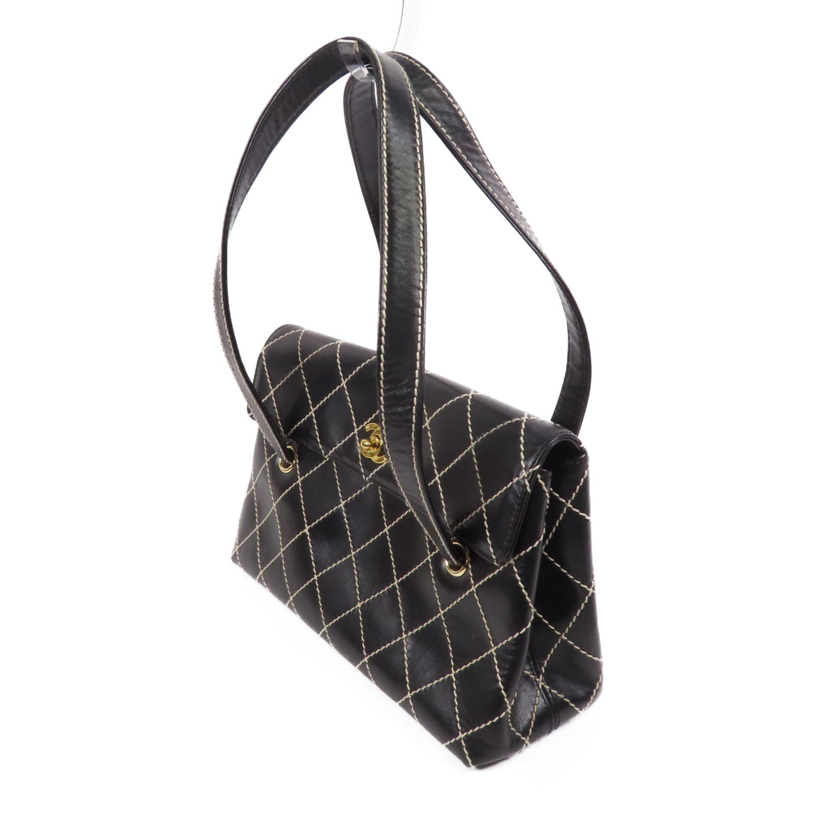 CHANEL 牛皮皮革Shoulder Bag金扣肩背袋