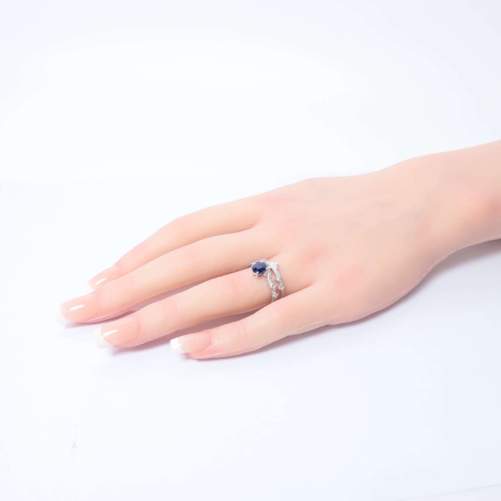 JEWELRY **【激減優惠】18K白金Sapphire Diamond Ring 1.204ct藍寶石/0.236ct鑽石戒指US#6.75