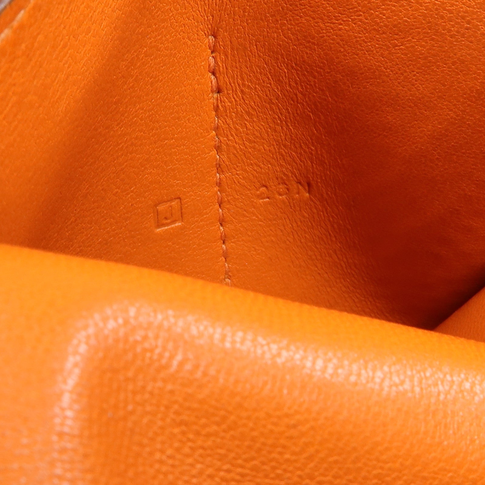 HERMES 【激減優惠】Togo皮革Dogon Compact銀扣錢包Orange