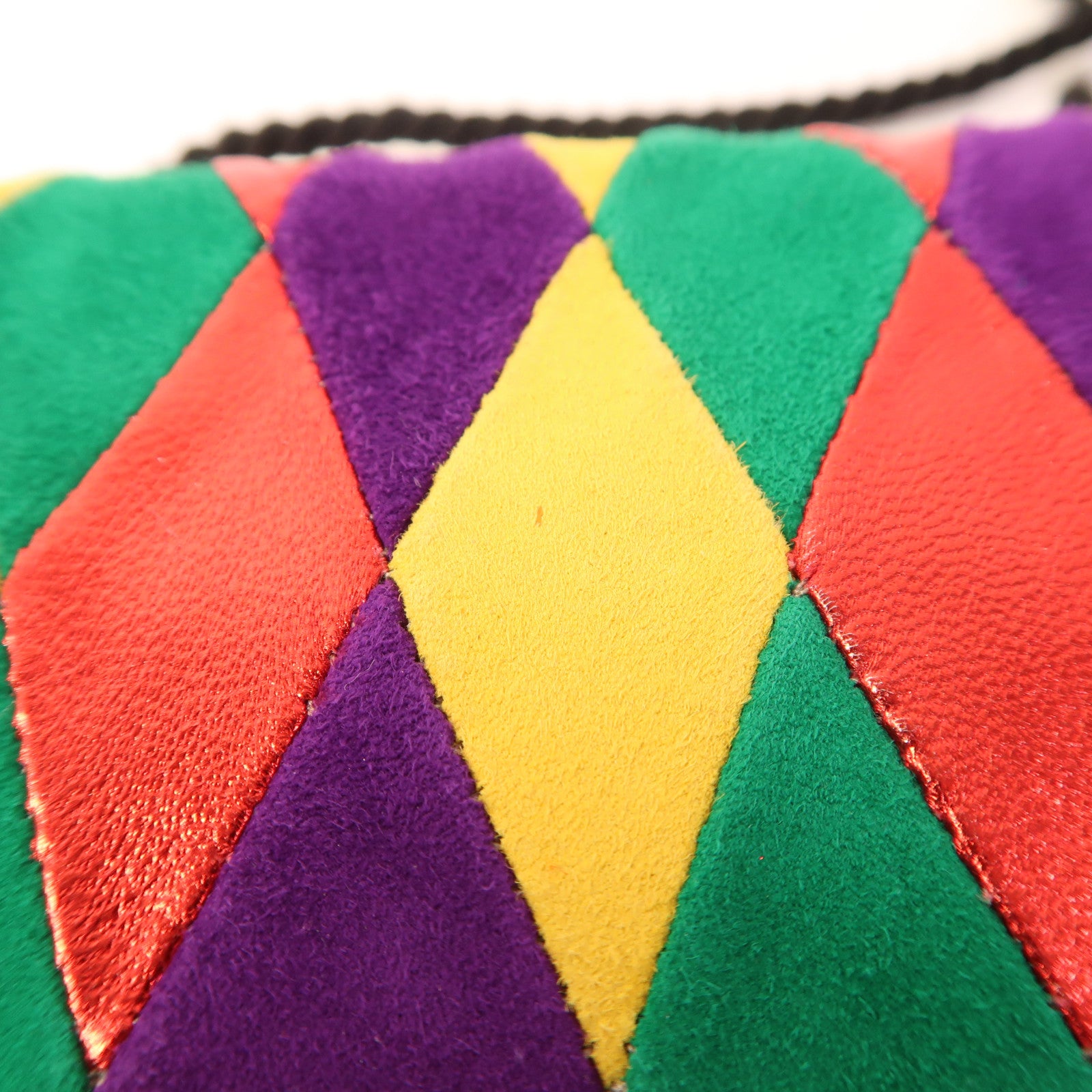 Miu Miu GHW Clutch Bag Velvet Multicolor