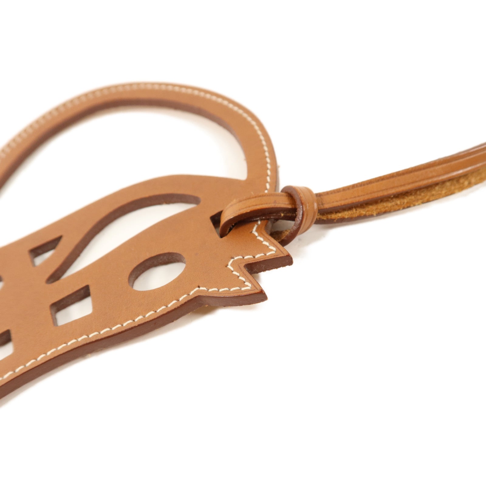 HERMES Swift皮革Paddock Cheval Charm掛飾Gold