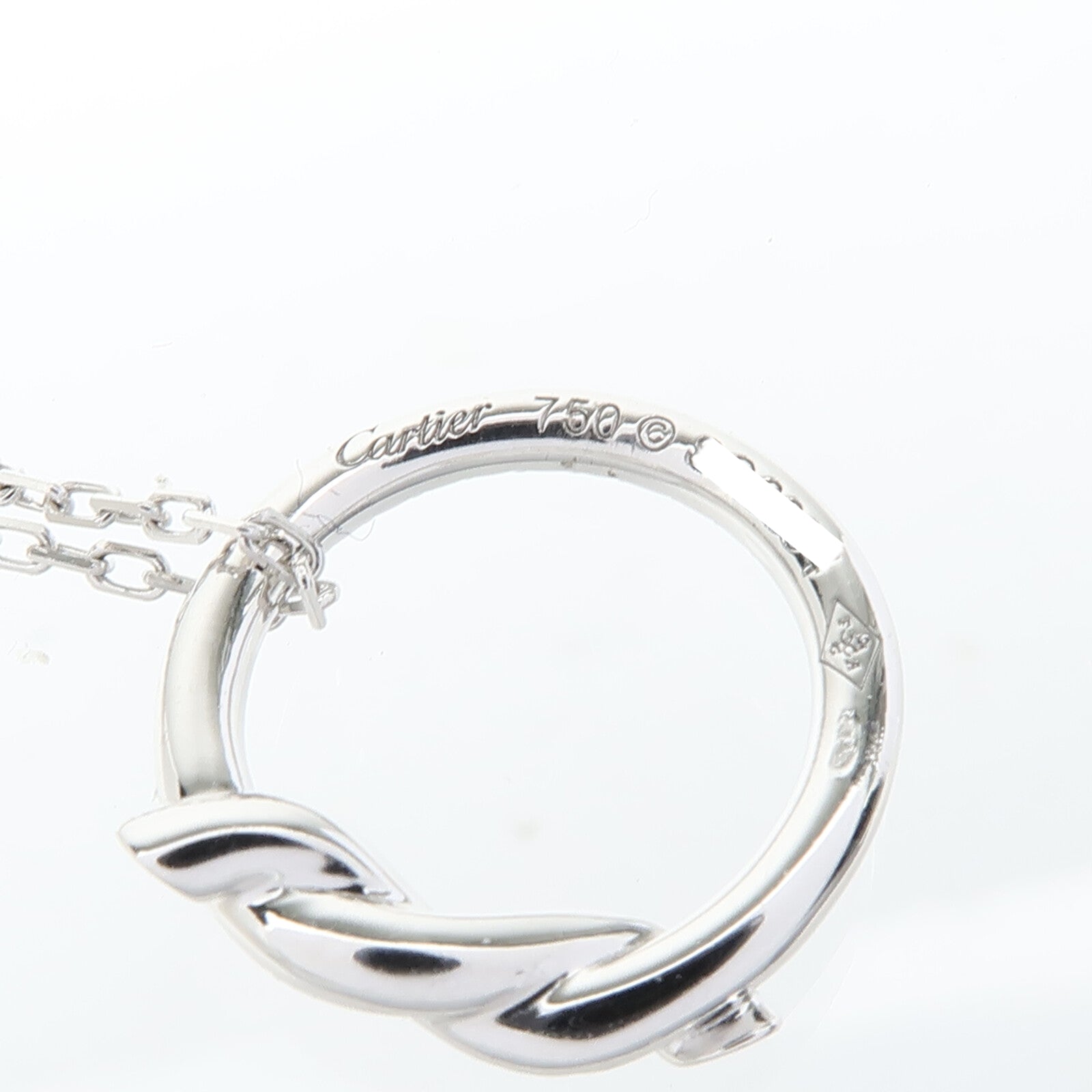 CARTIER 18K白金Diamond Entrelaces Necklace鑽石項鍊