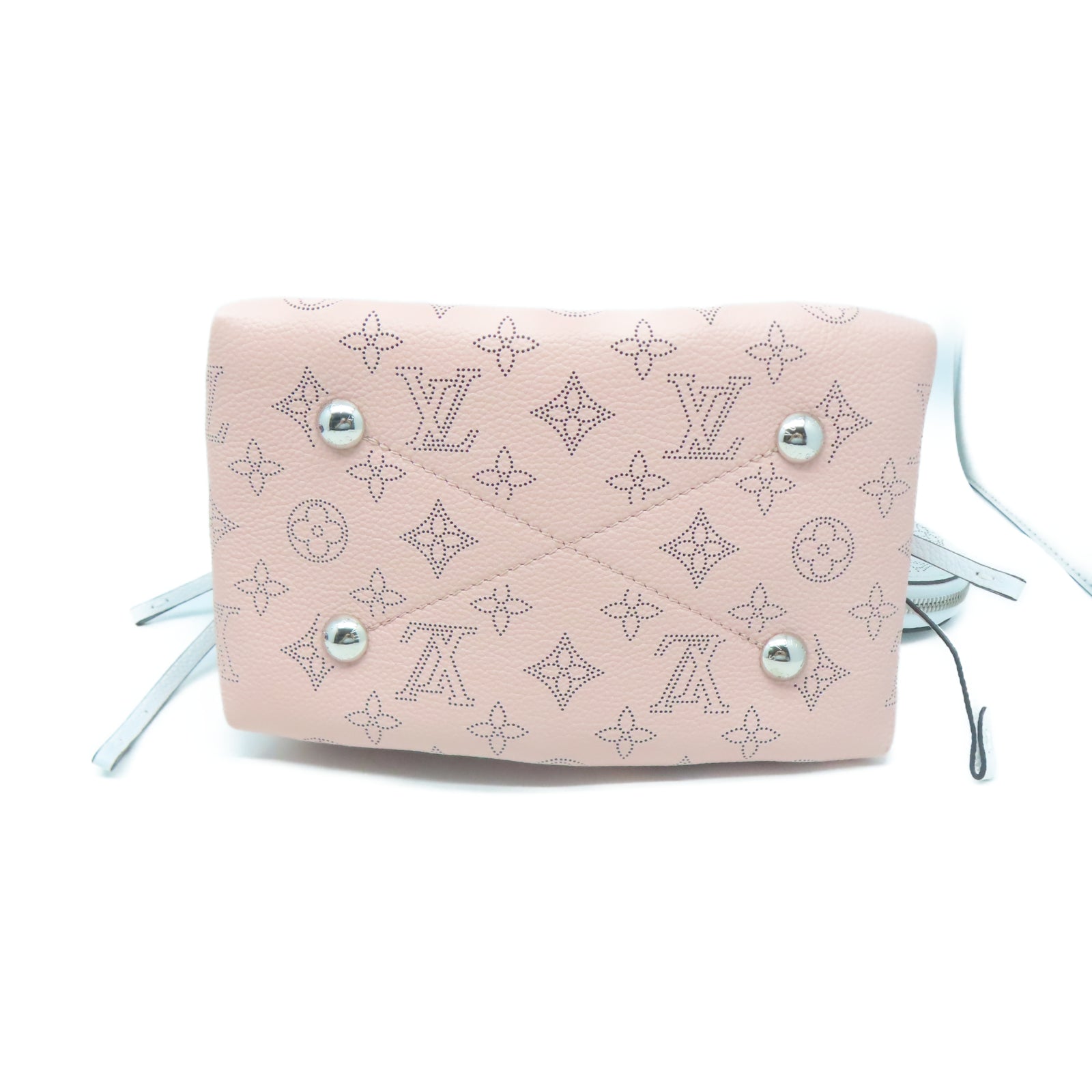 LOUIS VUITTON 【激減優惠】Monogram Mahina Bella銀扣鏈帶肩背袋白色/粉紅色