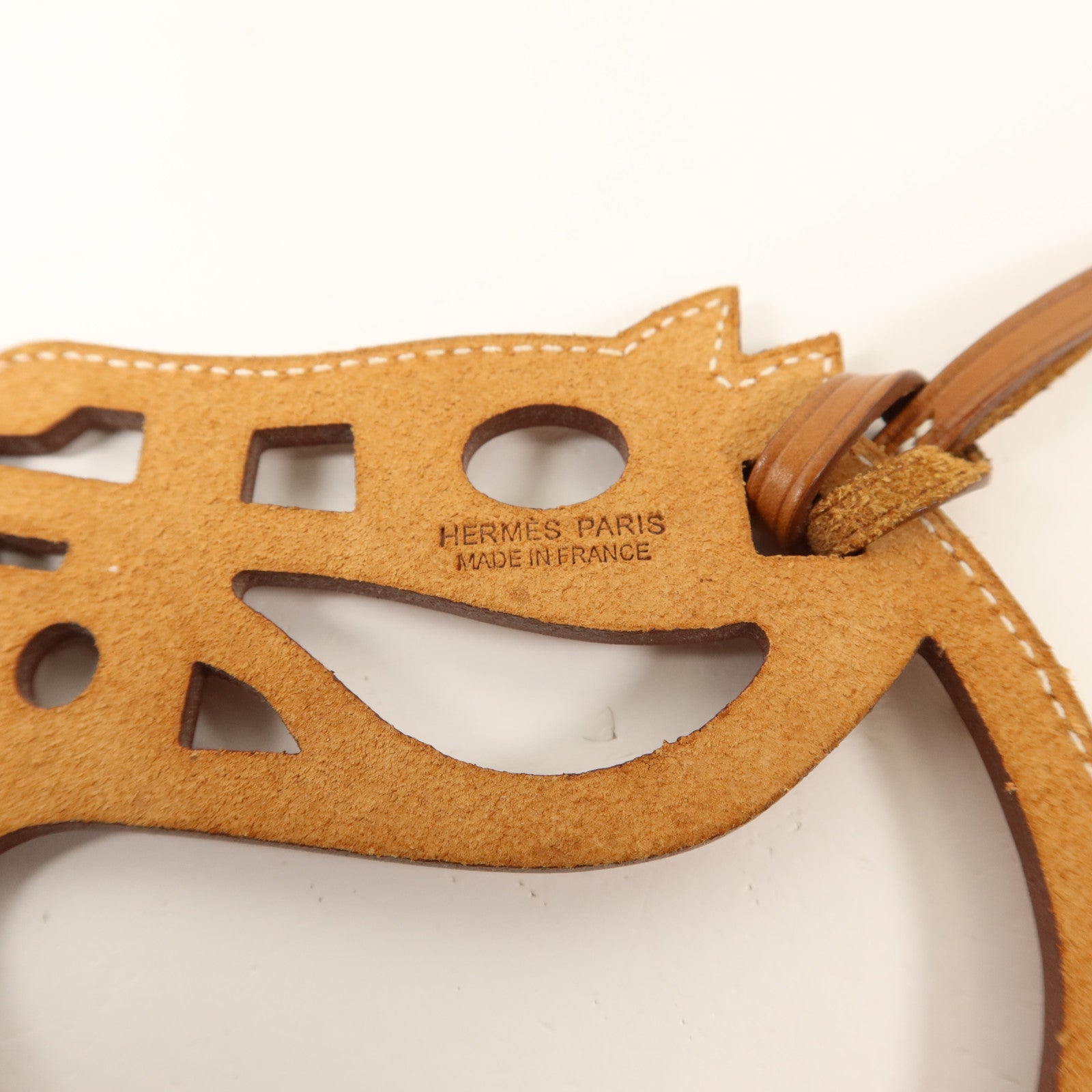 HERMES Swift皮革Paddock Cheval Charm掛飾Gold