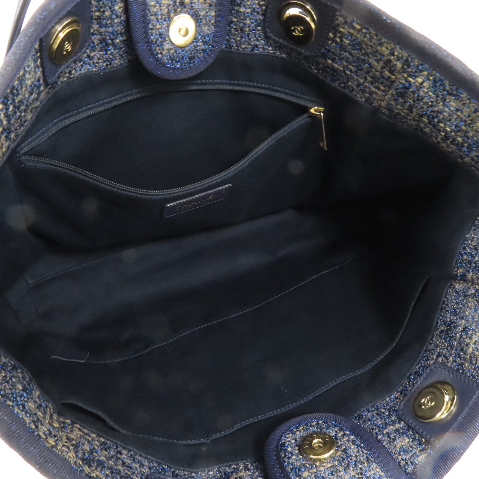 CHANEL Straw Small Deauville Tote Bag金扣鏈帶肩背袋