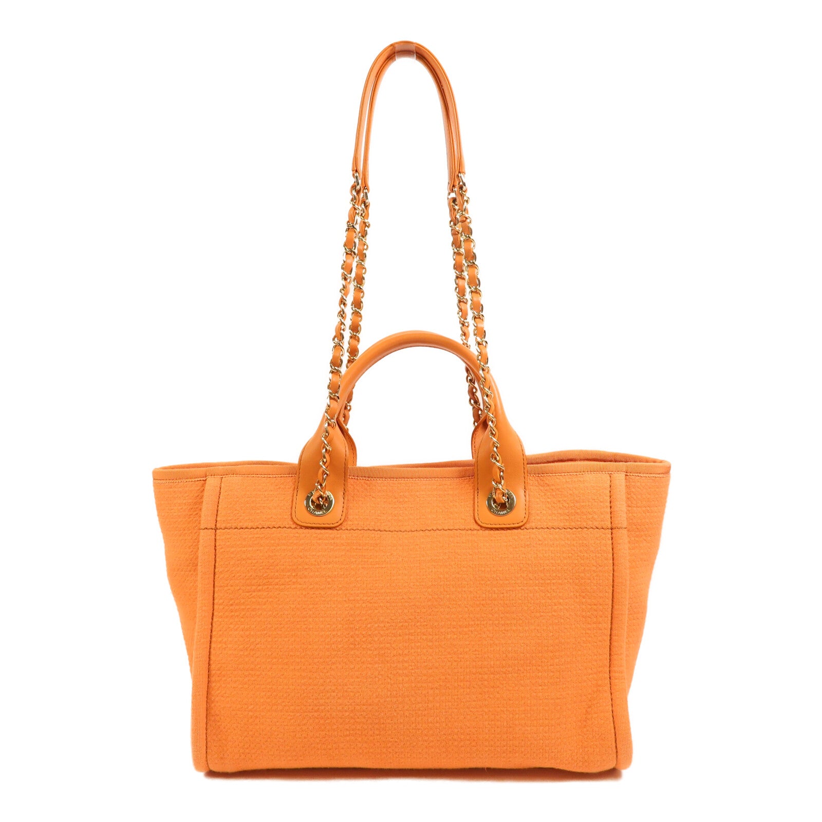 CHANEL 帆布Deauville Tote金扣手挽肩背兩用袋