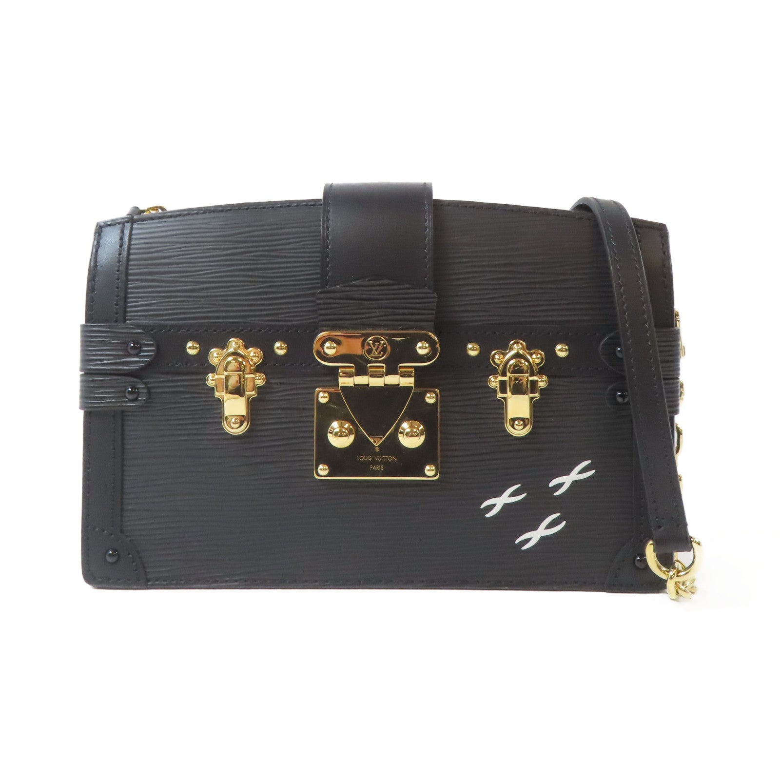 LOUIS VUITTON 【激減優惠】Epi Trunk Clutch金扣肩背袋黑色