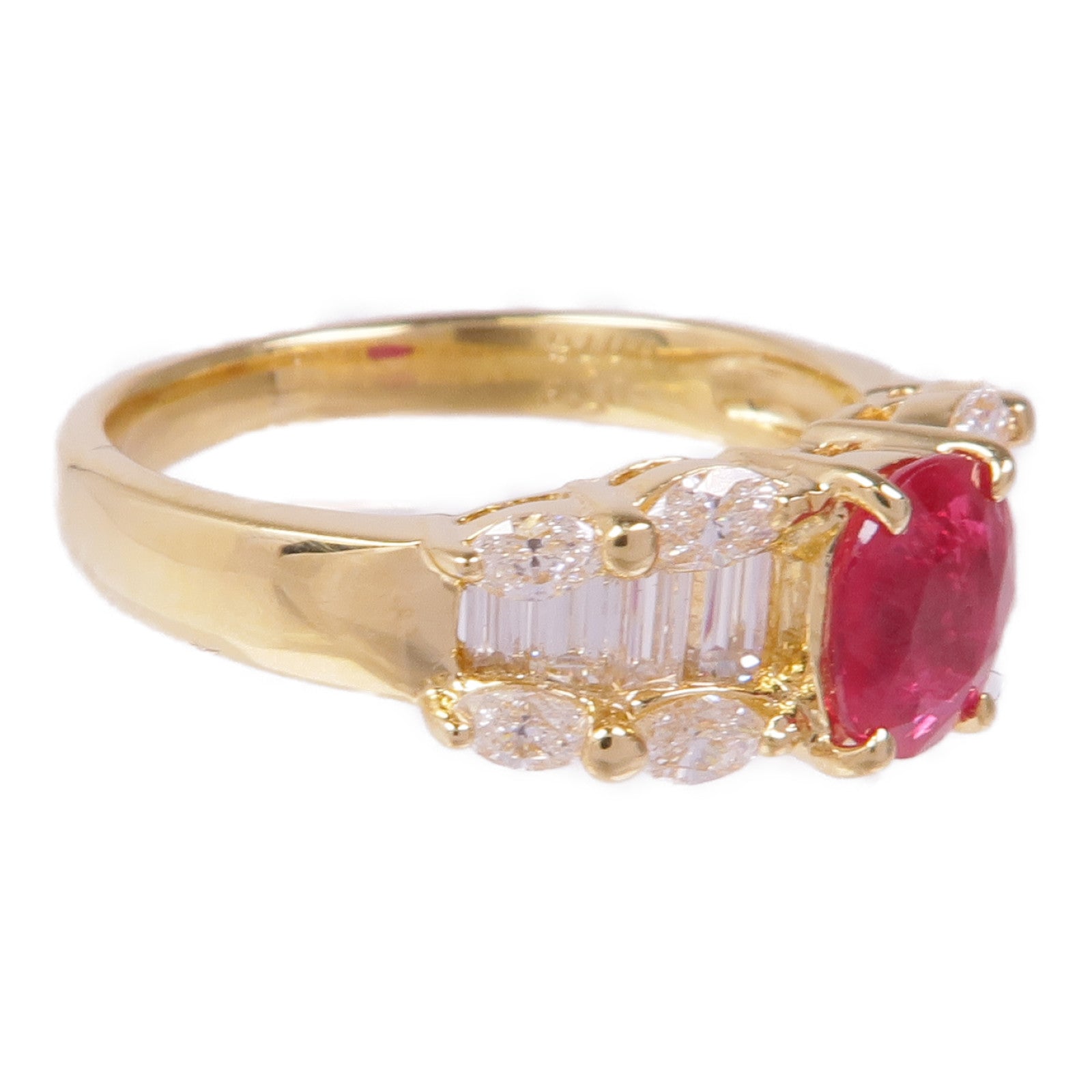 JEWELRY 18K黃金Ruby Diamond Ring紅寶石/鑽石戒指US#6
