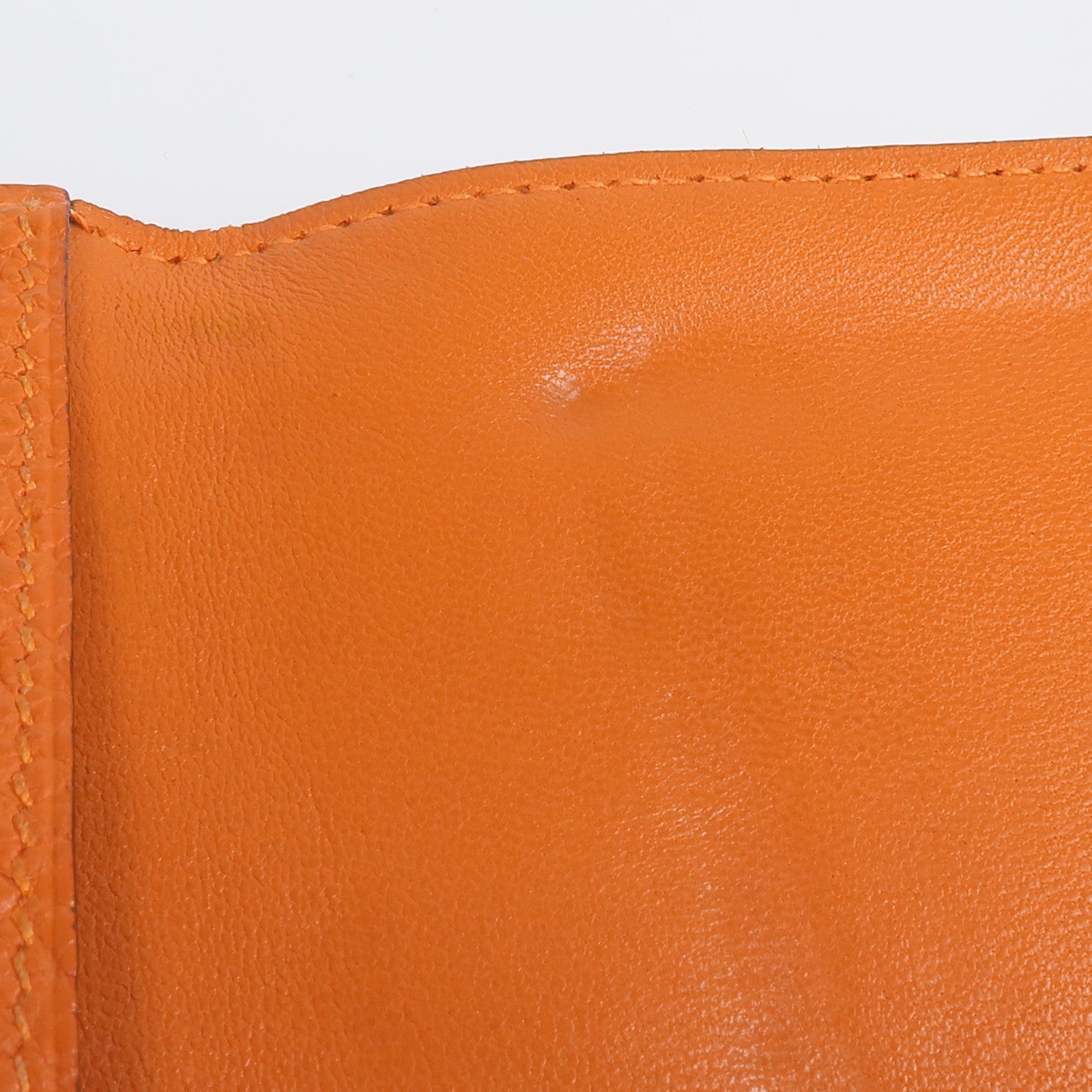 HERMES 【激減優惠】Togo皮革Dogon Compact銀扣錢包Orange