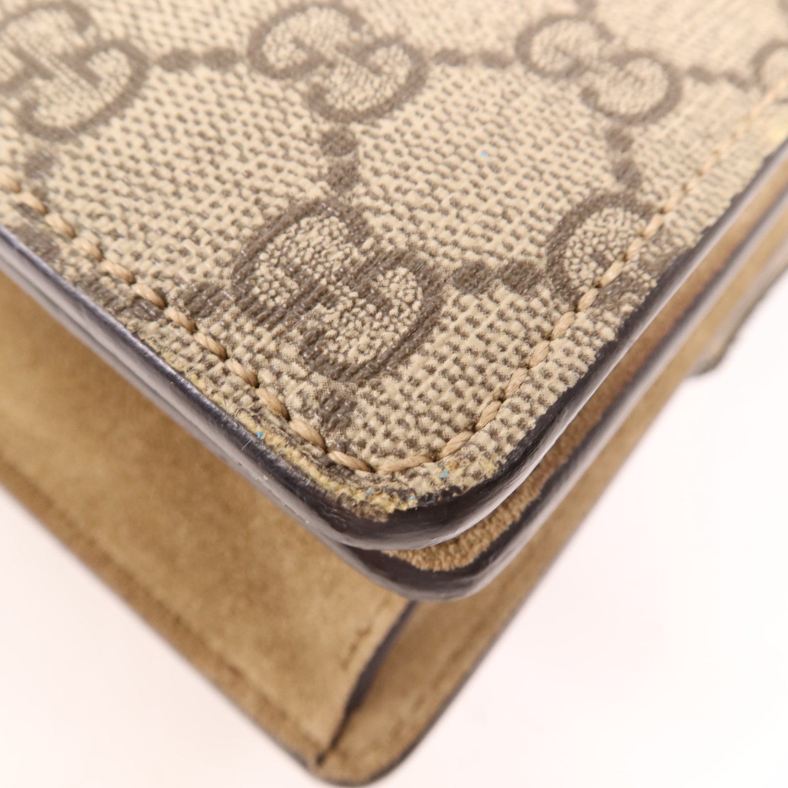 GUCCI 塗層帆布Dionysus Bloom銀扣鏈帶肩背袋