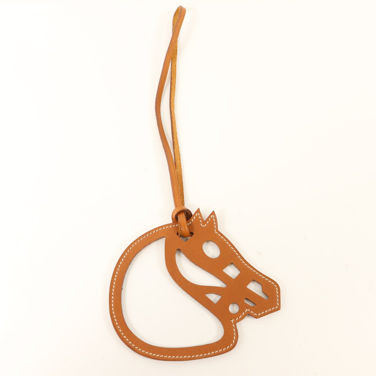 HERMES Swift皮革Paddock Cheval Charm掛飾Gold