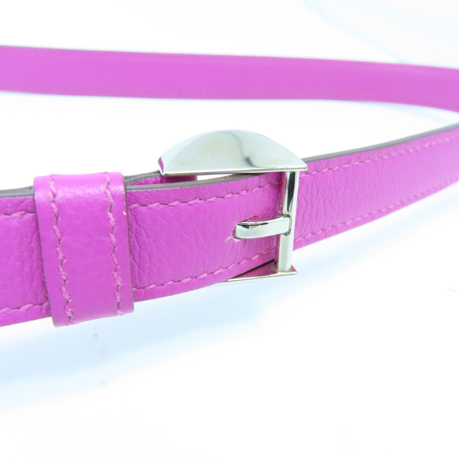HERMES 【激減優惠精選】Evercolor皮革2002-20銀扣肩背袋Rose Purple紫色