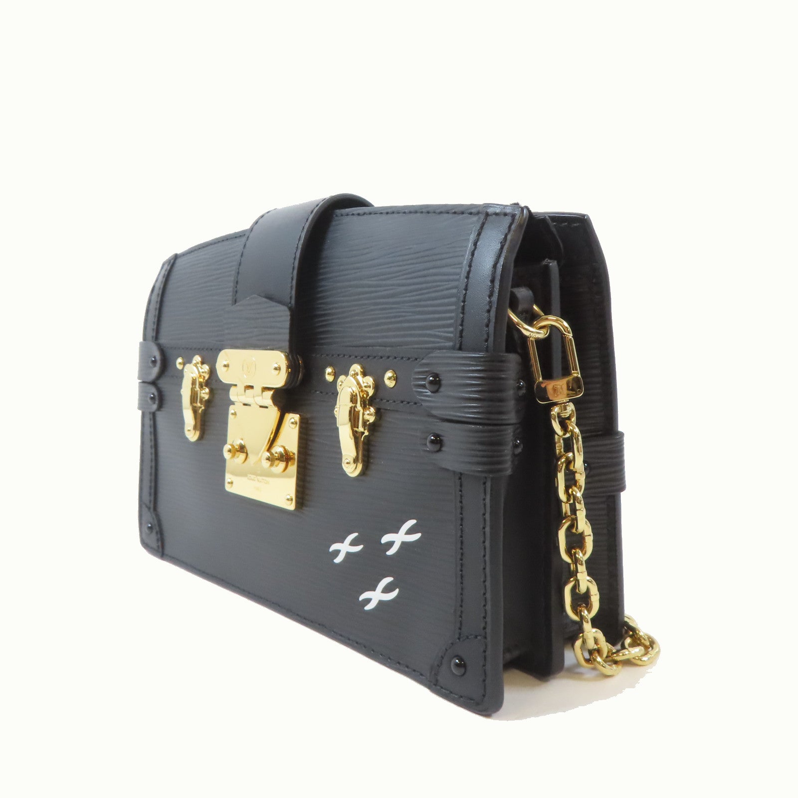 LOUIS VUITTON 【激減優惠】Epi Trunk Clutch金扣肩背袋黑色