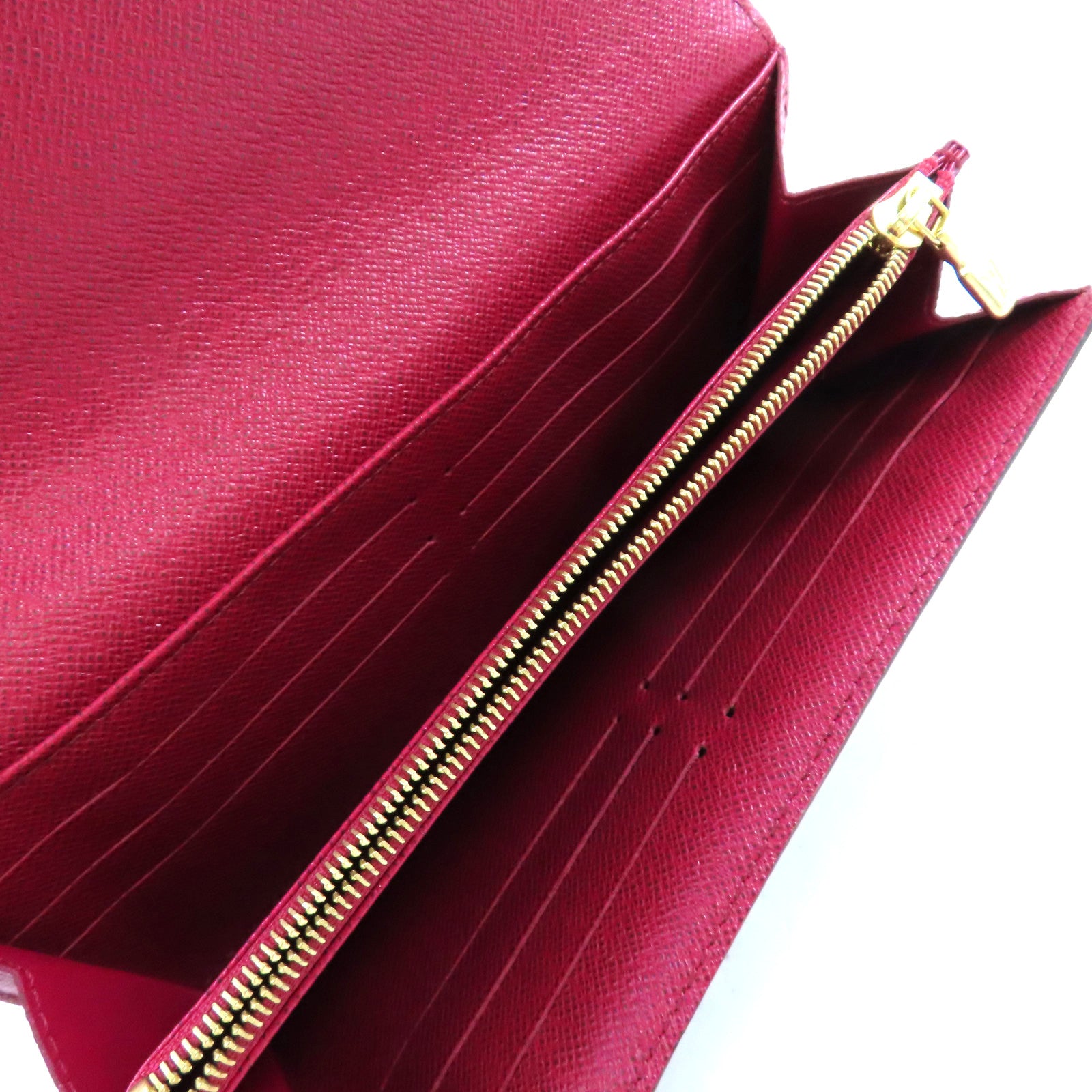 LOUIS VUITTON Monogram Sarah Wallet金扣長錢包啡色/酒紅色