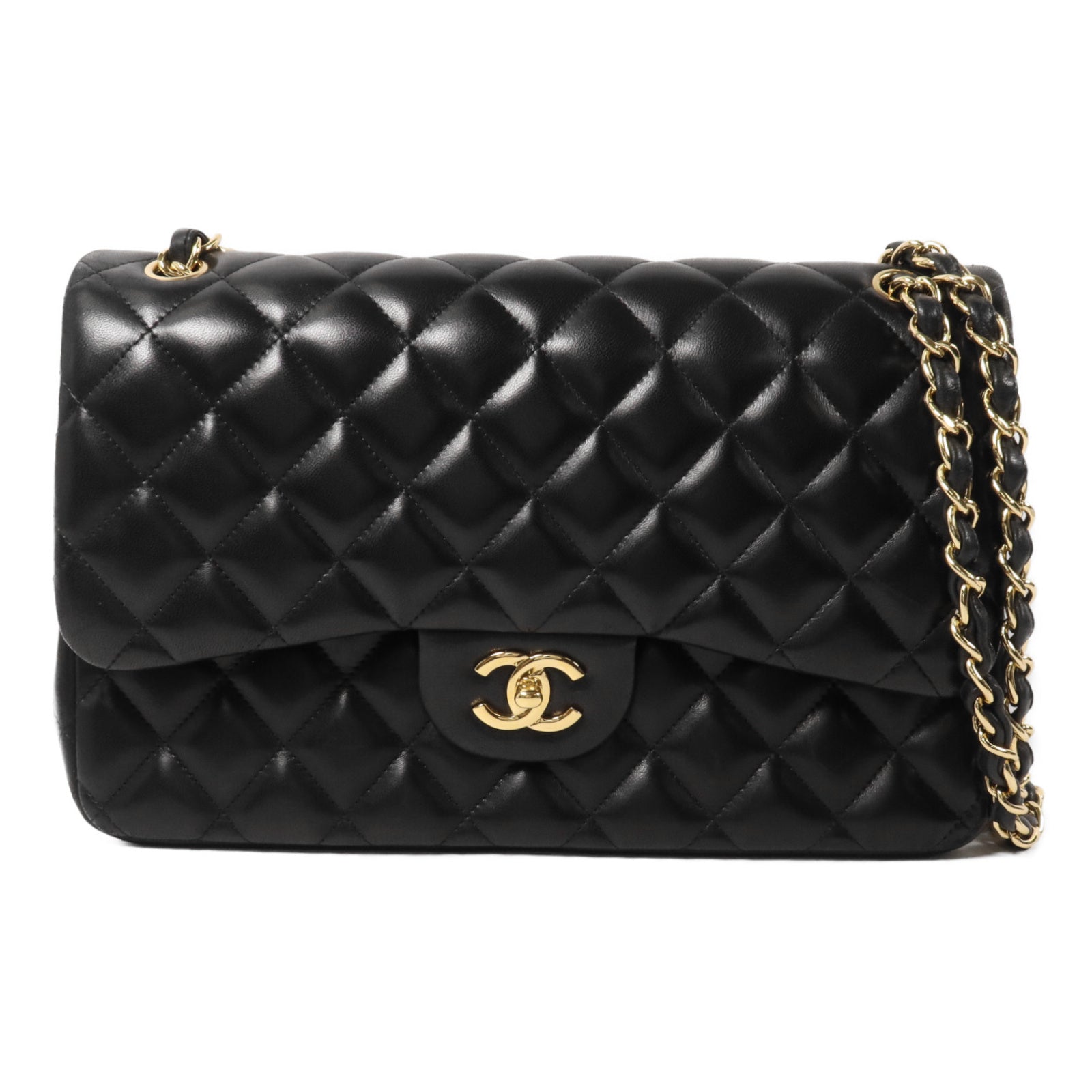 CHANEL 羊皮皮革Large Classic鏈帶肩背袋