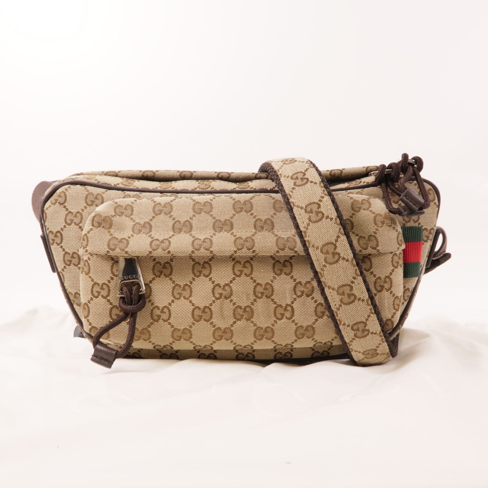 GUCCI GG SHW Shoulder Bag Canvas Brown 802096 FADUK
