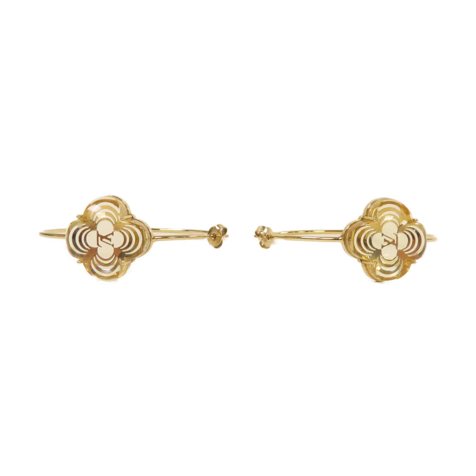 LOUIS VUITTON PVC Hoop Earrings耳環金色