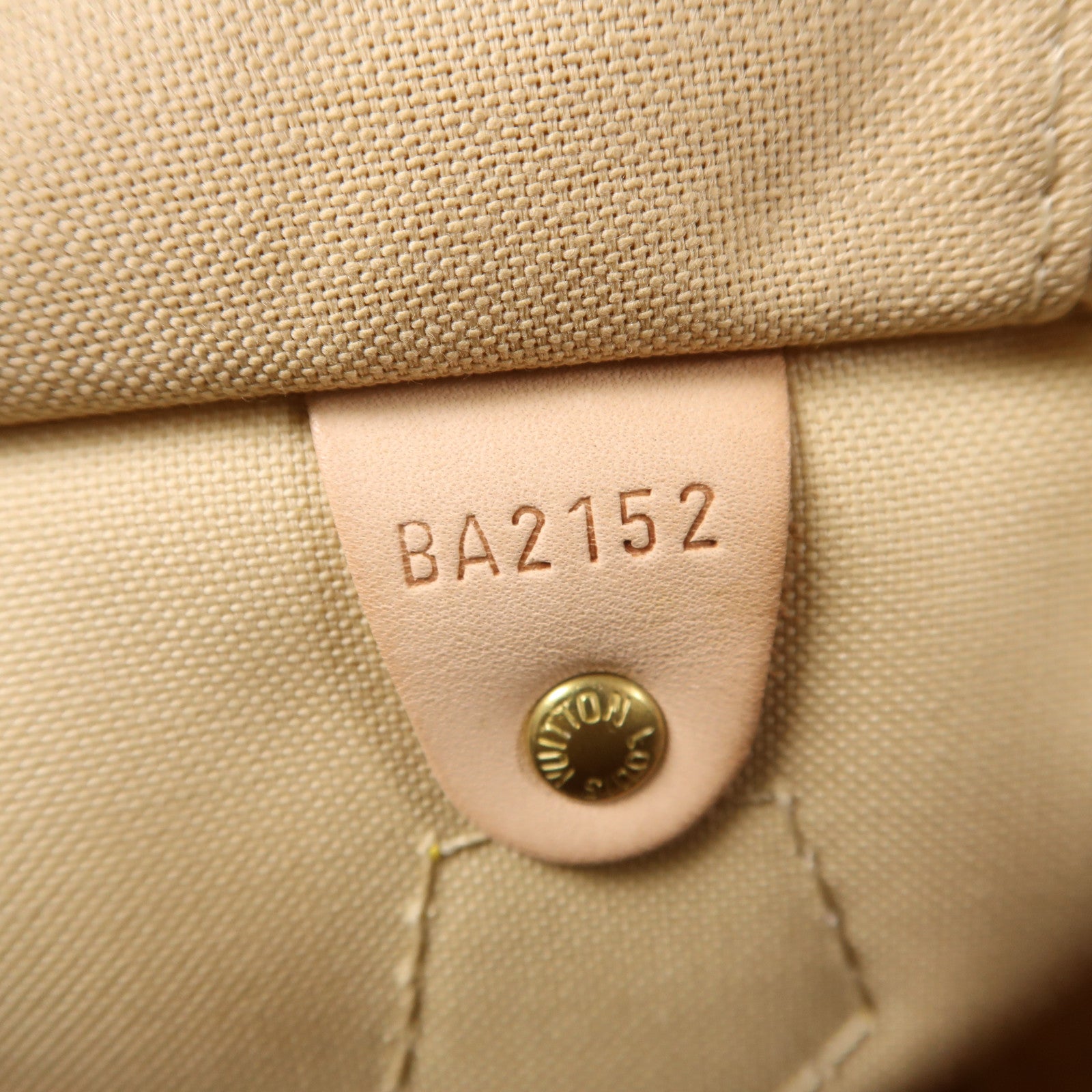 LOUIS VUITTON Damier Azur Speedy 30金扣手挽袋白色