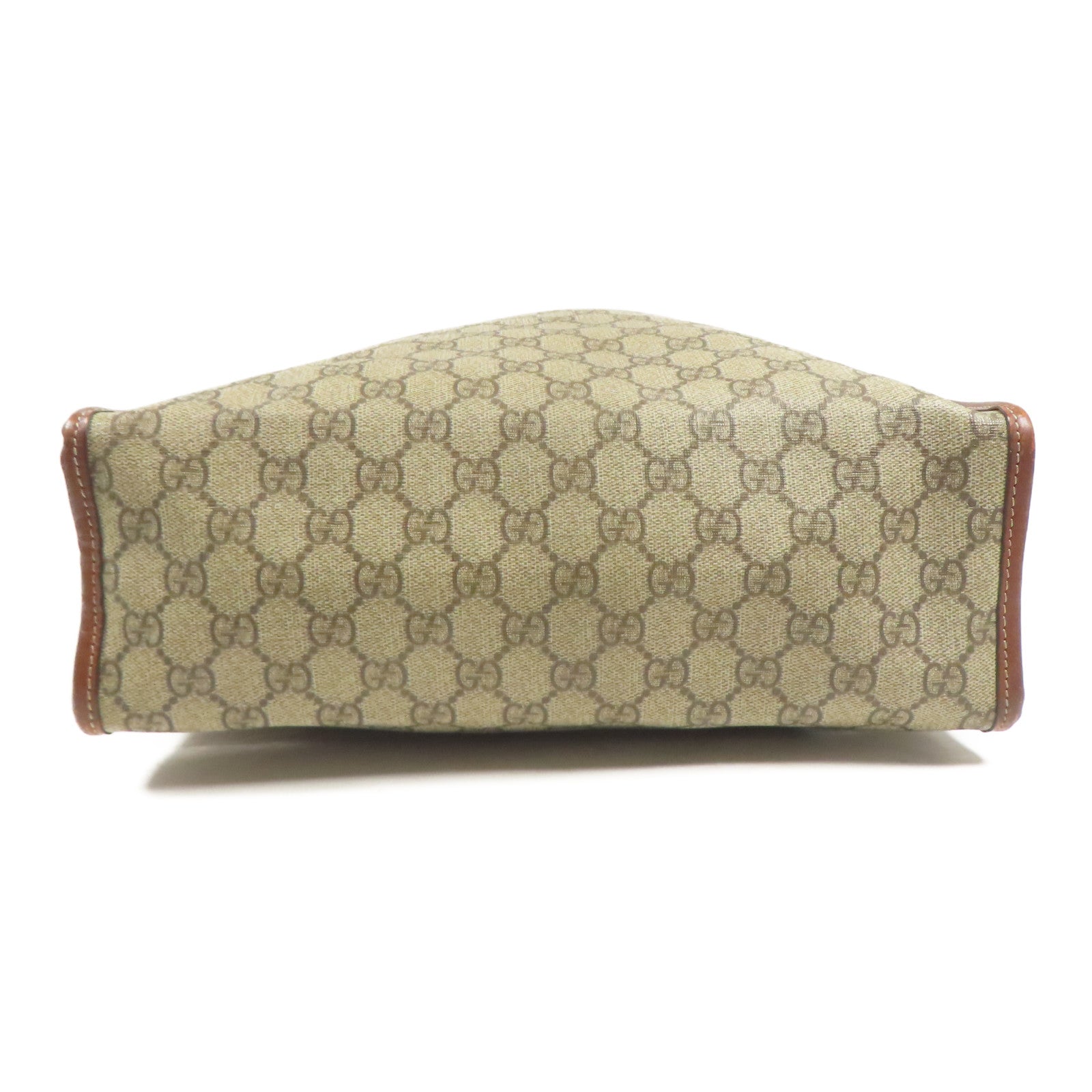 GUCCI GG GHW Tote Bag 211135 Coated Canvas Brown