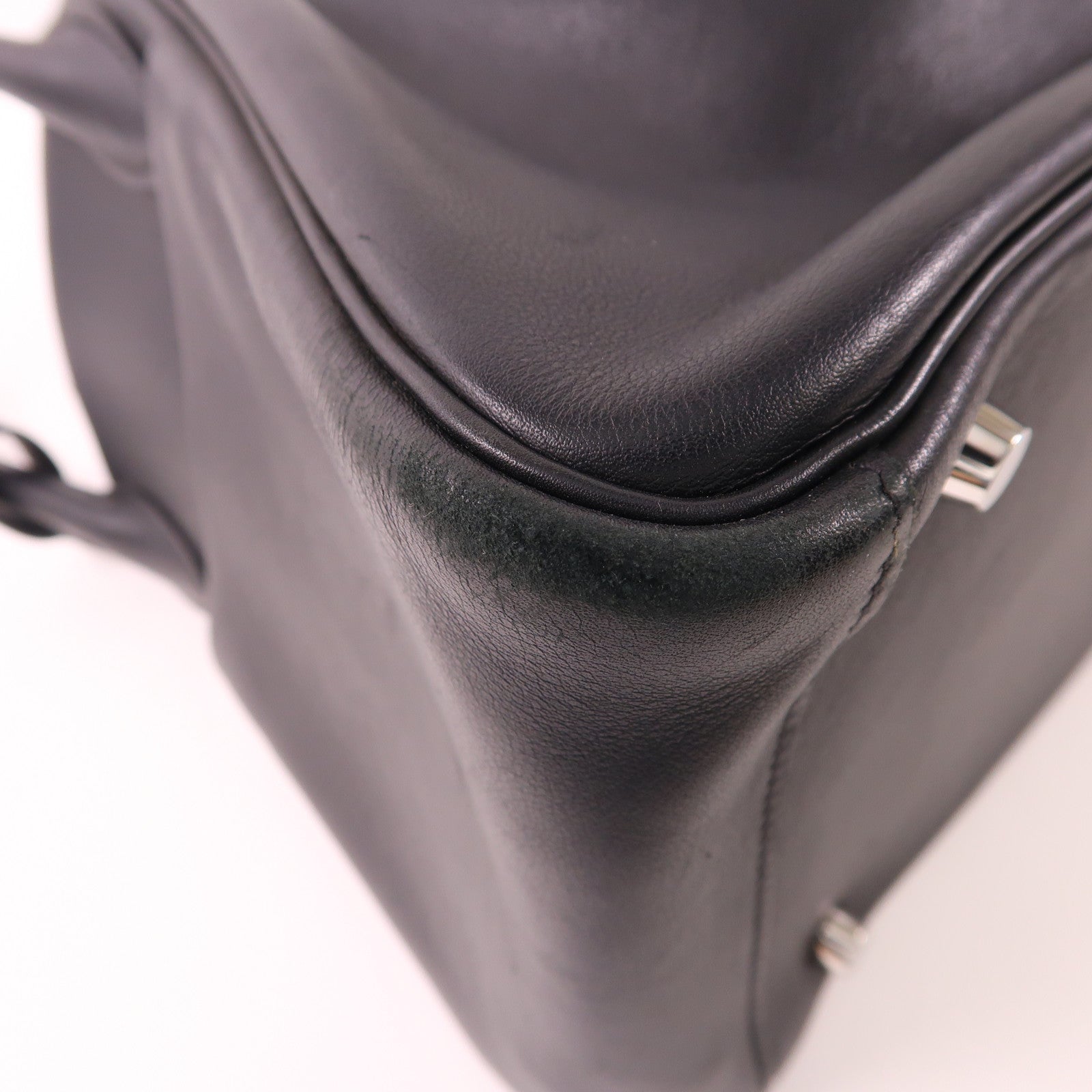 HERMES Swift皮革Lindy 30銀扣手挽肩背兩用袋8P Plomb
