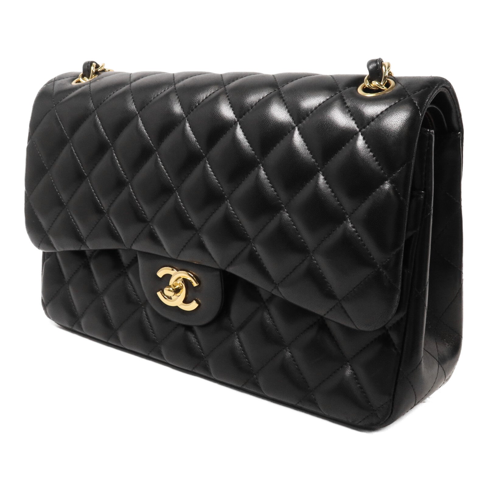 CHANEL 羊皮皮革Large Classic鏈帶肩背袋
