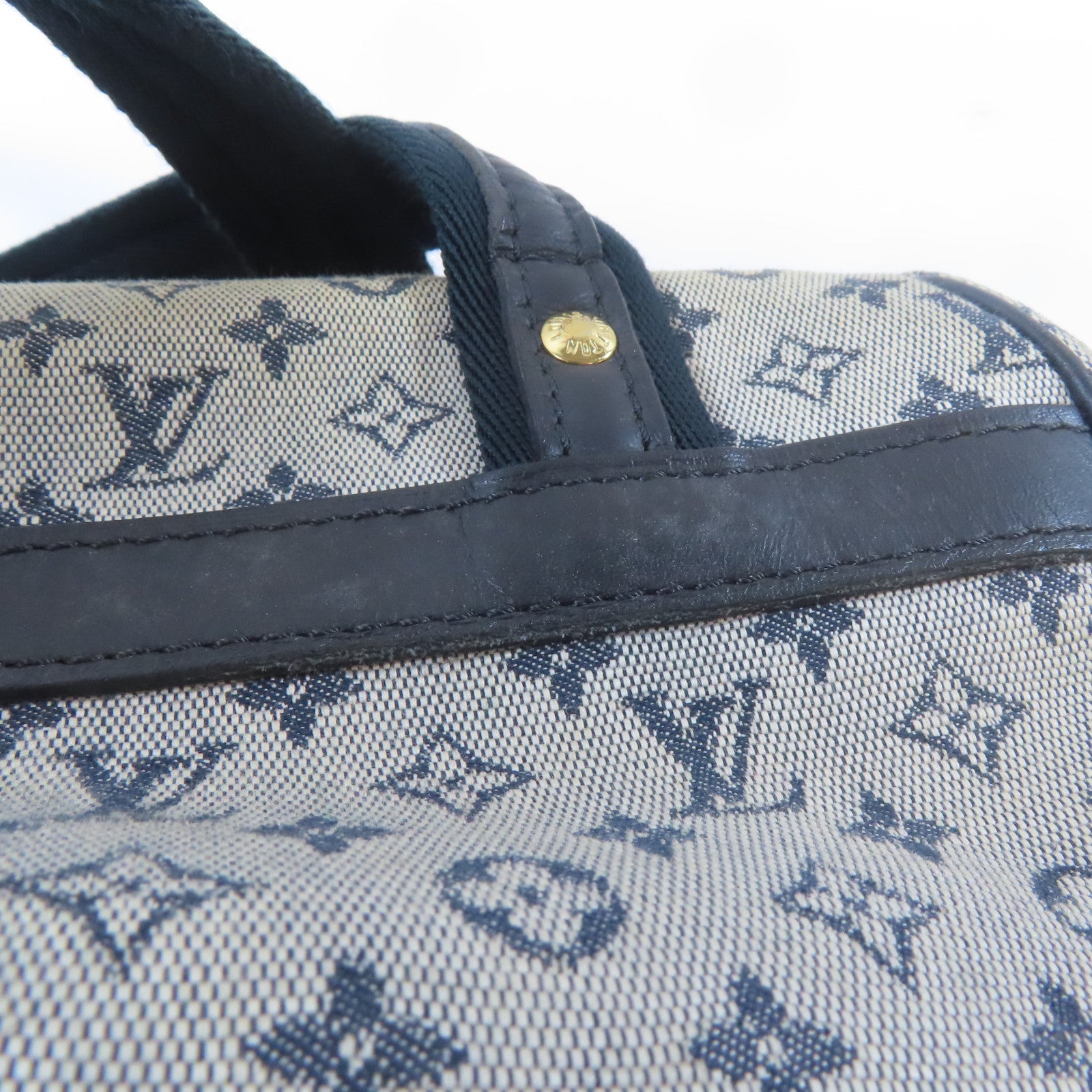 LOUIS VUITTON Monogram Mini Josephine GM金扣手挽袋淺褐色/藍色