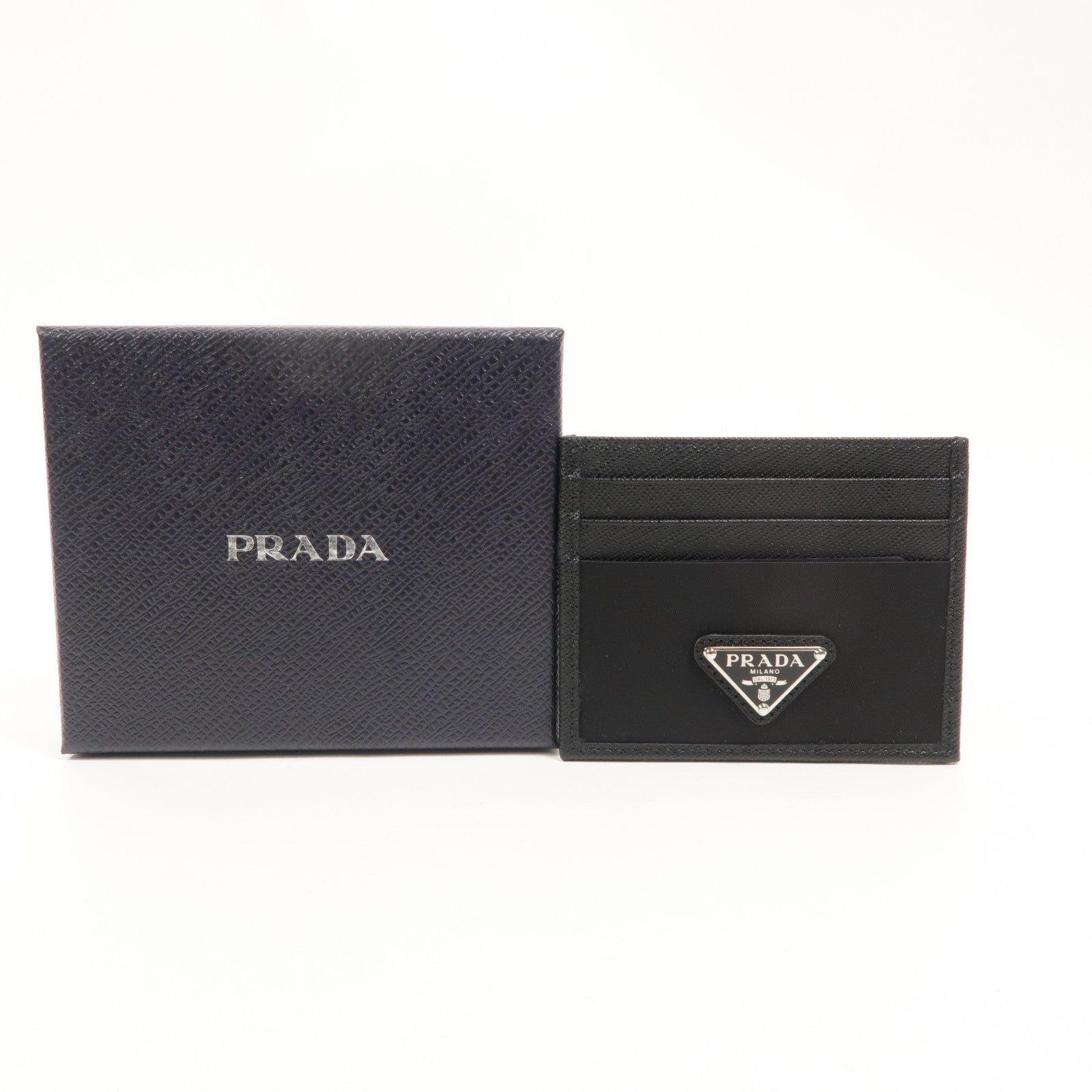 PRADA 尼龍/皮革Re-Nylon & Saffiano Leather Card Holder卡片套