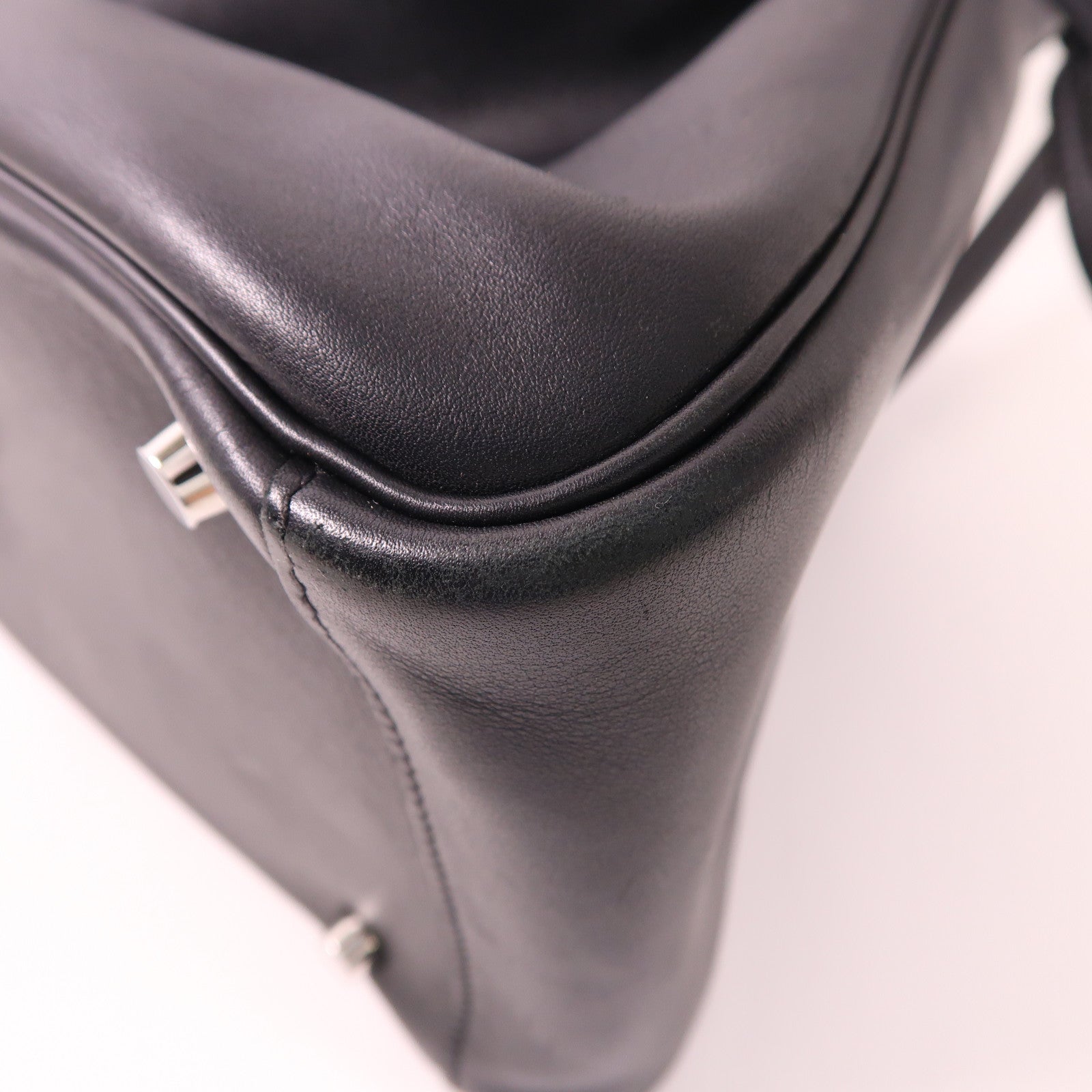 HERMES Swift皮革Lindy 30銀扣手挽肩背兩用袋8P Plomb