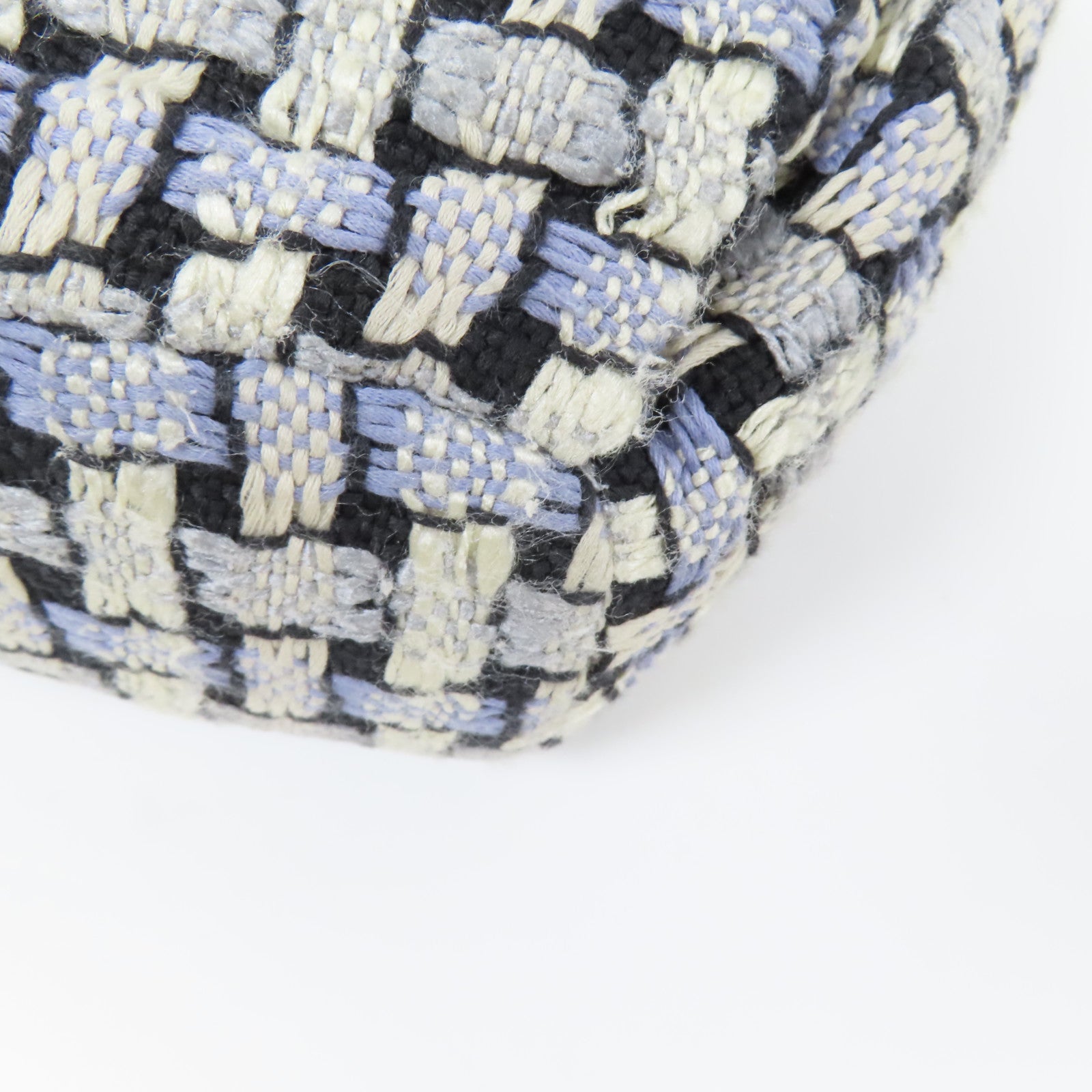 CHANEL Tweed/皮革Chain Shoulder Bag銀扣鏈帶肩背袋