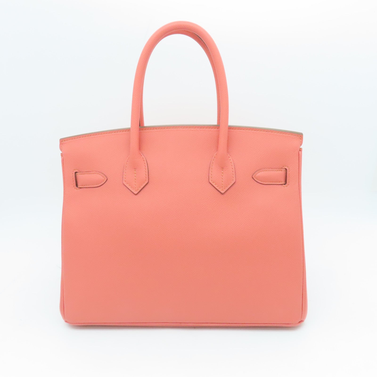 HERMES Epsom皮革Birkin 30金扣手挽袋Flamengo粉红色