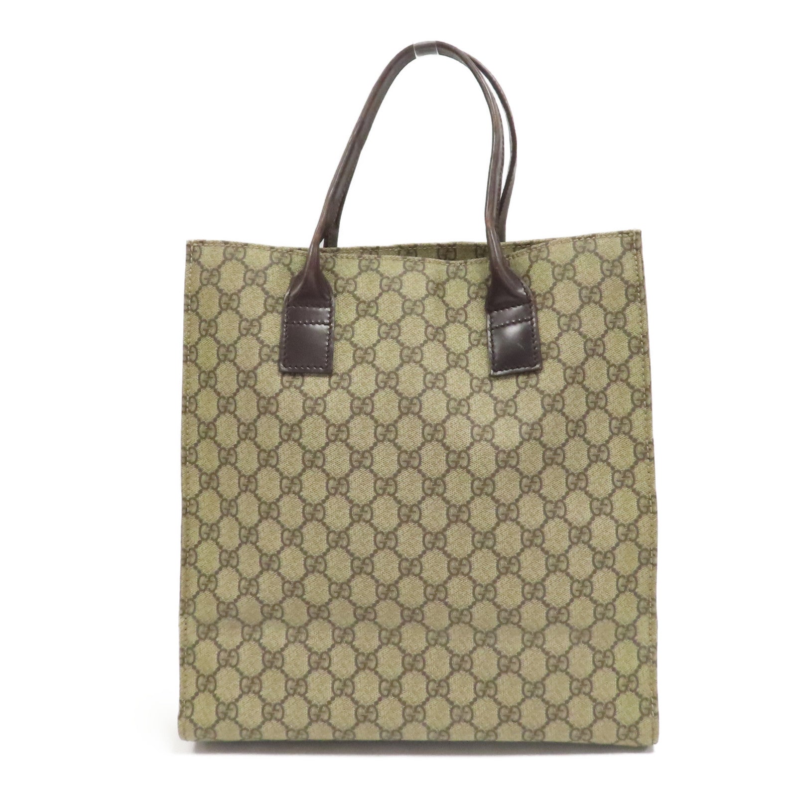 GUCCI 塗層帆布Hand Bag銀扣手挽袋啡色