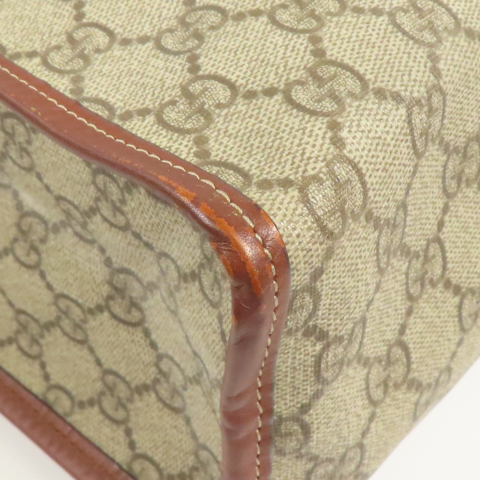 GUCCI GG GHW Tote Bag 211135 Coated Canvas Brown