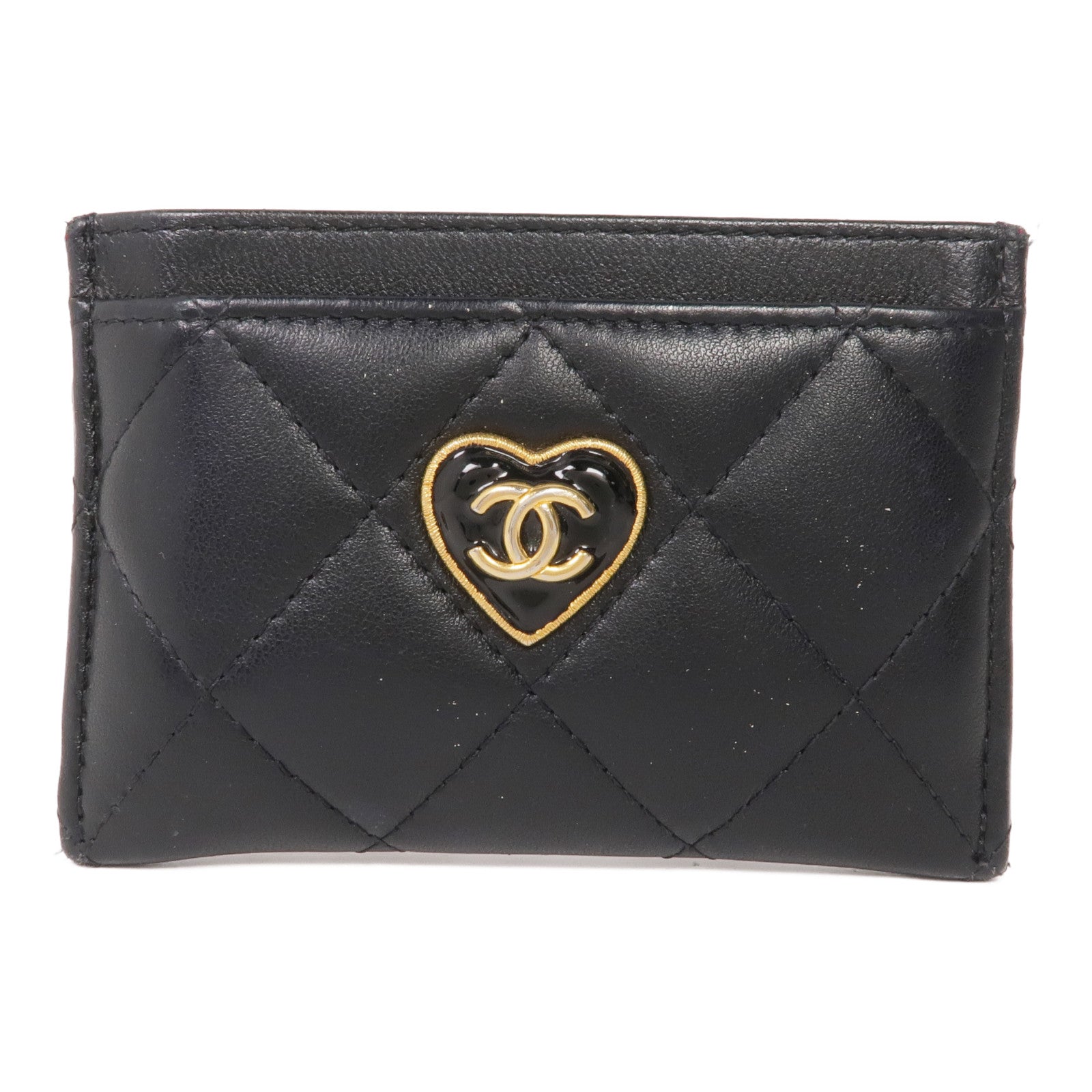 CHANEL 羊皮皮革Coco Love Card Case金扣卡片套