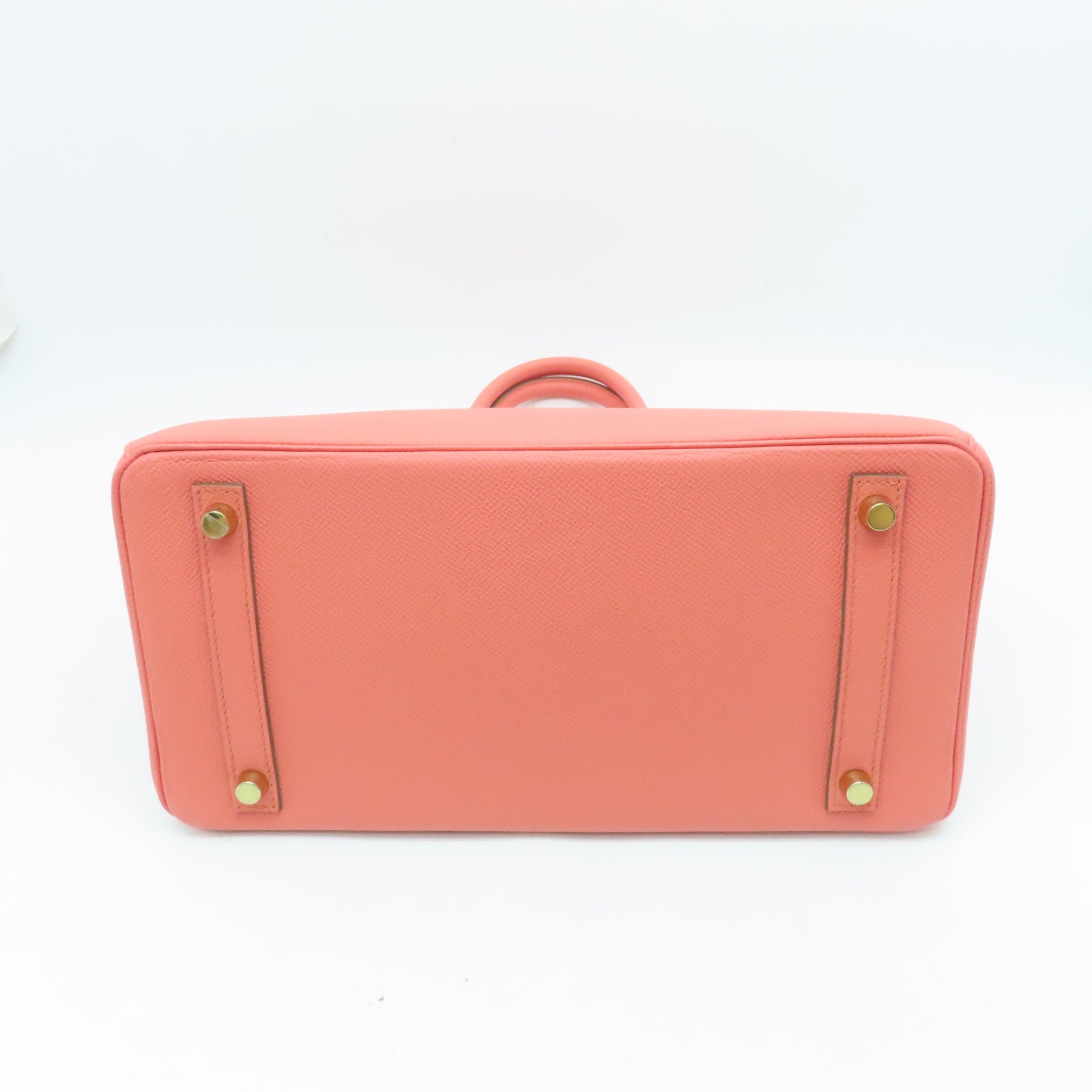 HERMES Epsom皮革Birkin 30金扣手挽袋Flamengo粉红色