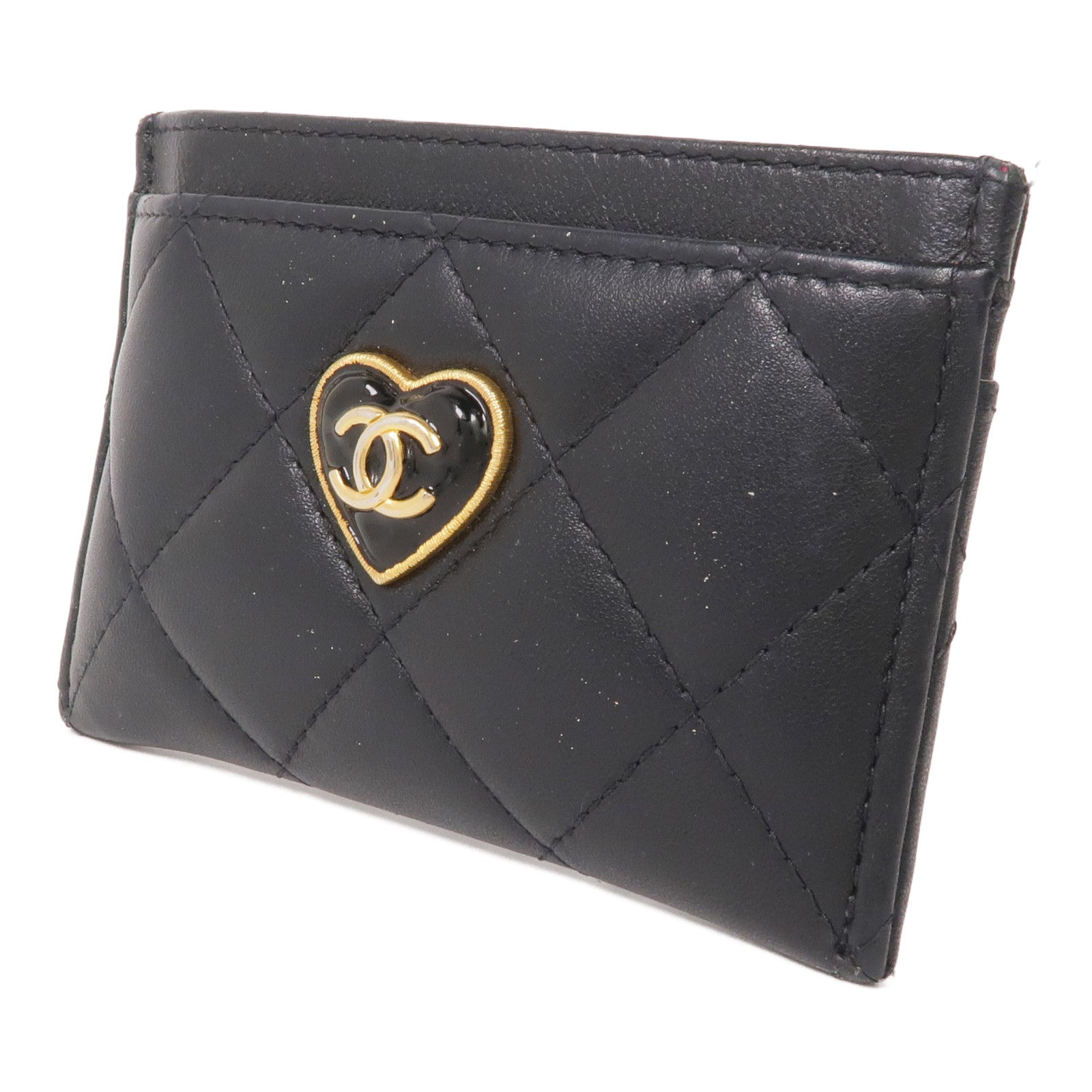 CHANEL 羊皮皮革Coco Love Card Case金扣卡片套