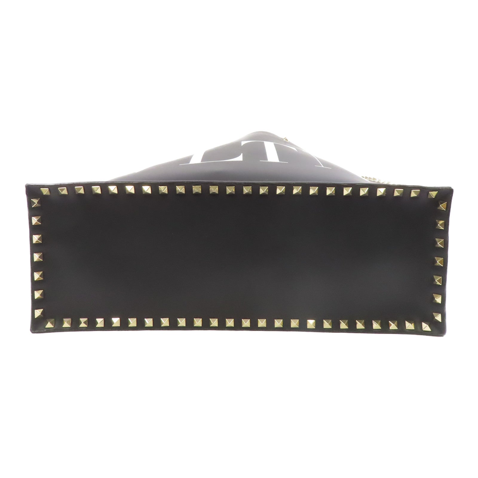 Valentino 牛皮皮革Tote Bag金扣手挽袋黑色