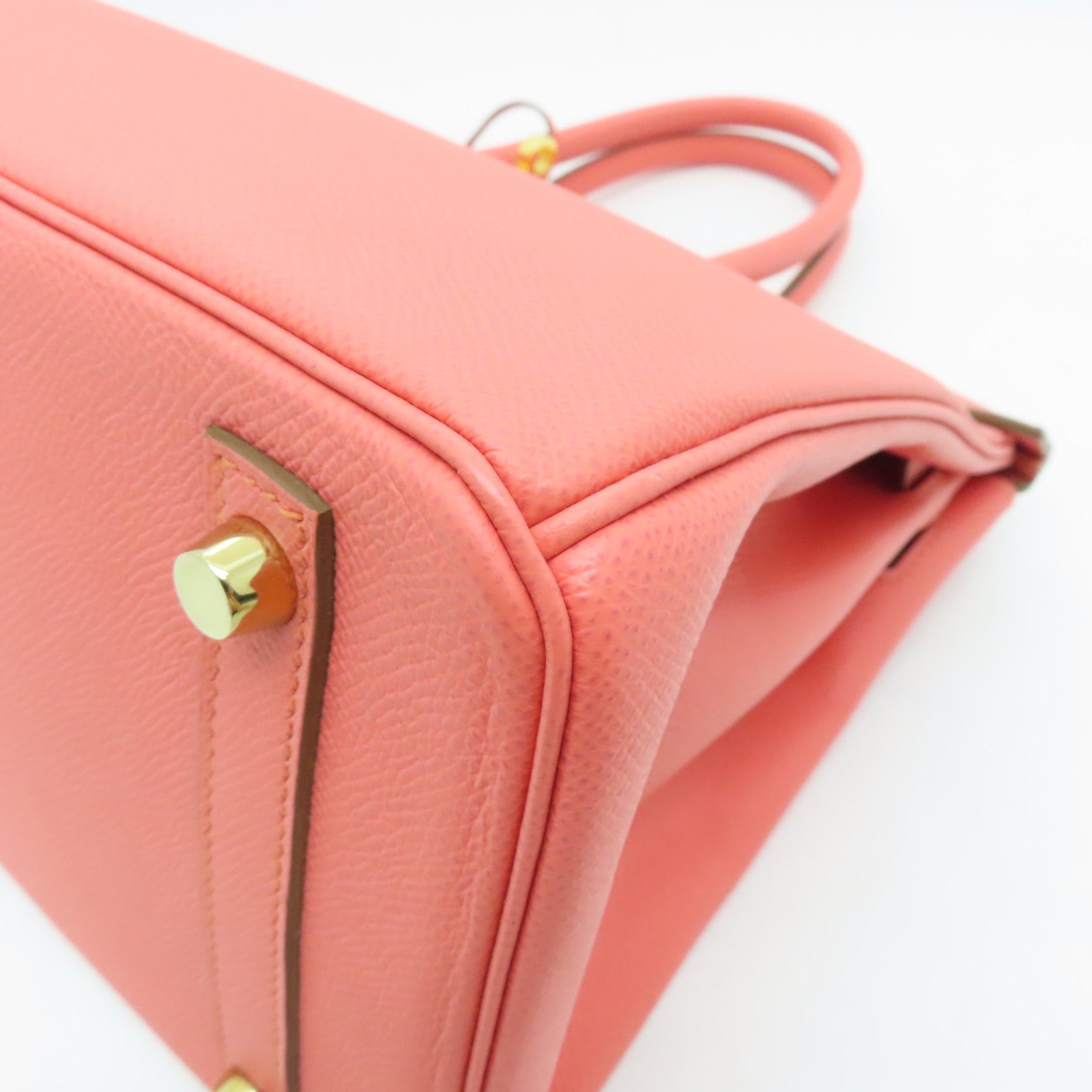 HERMES Epsom皮革Birkin 30金扣手挽袋Flamengo粉红色