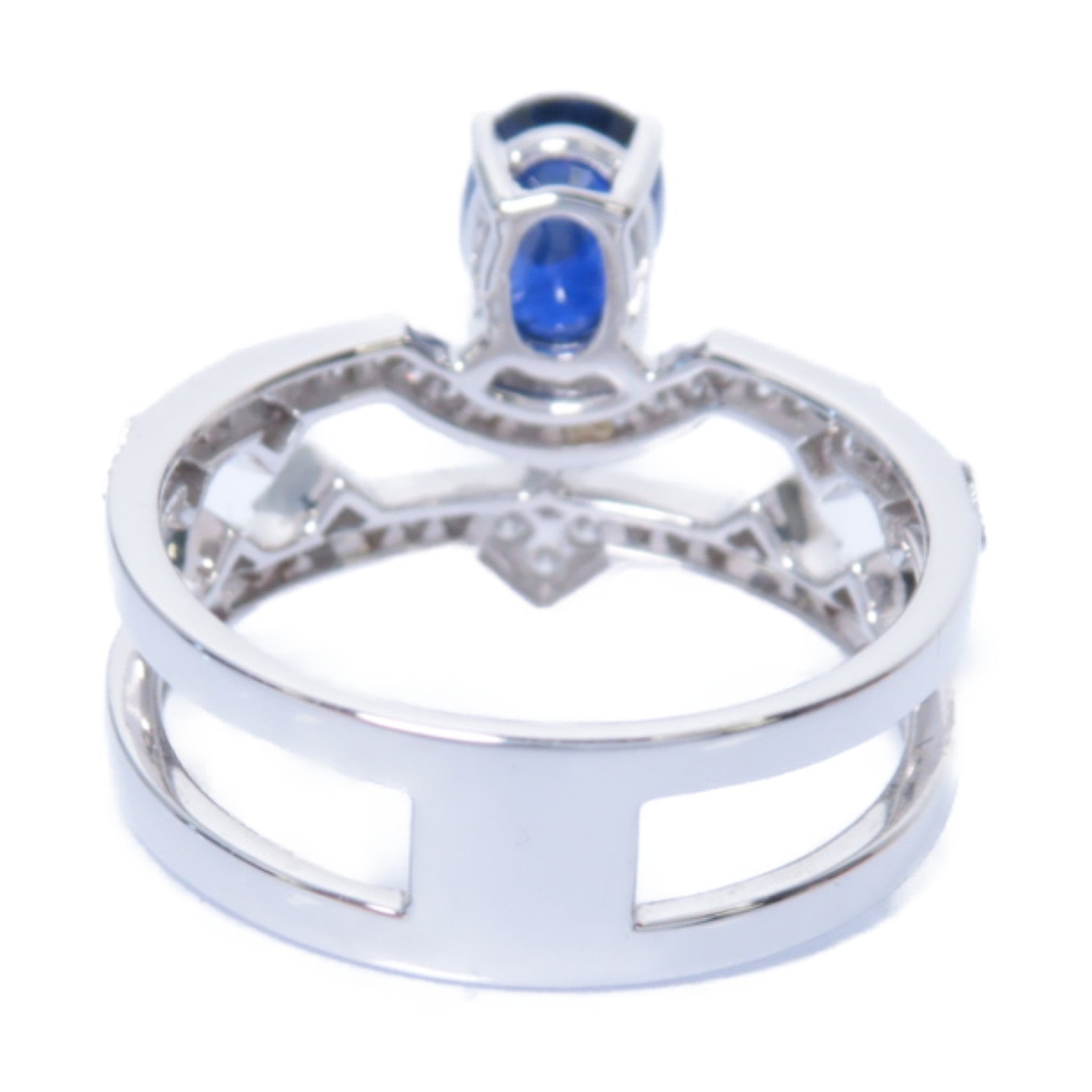 JEWELRY **【激減優惠】18K白金Sapphire Diamond Ring 1.204ct藍寶石/0.236ct鑽石戒指US#6.75