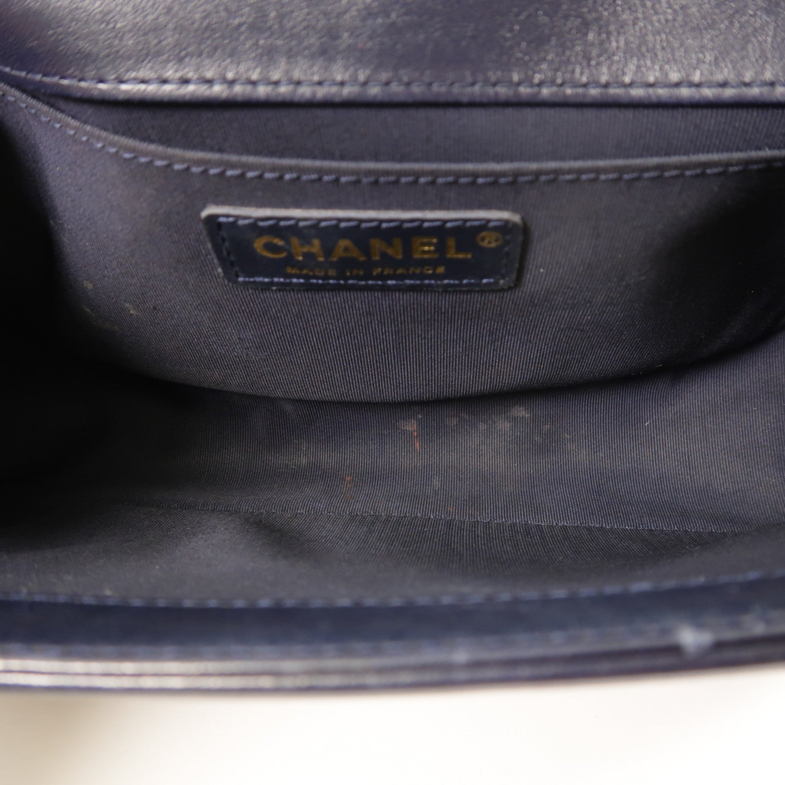 CHANEL 羊皮皮革Boy 25金扣鏈帶肩背袋