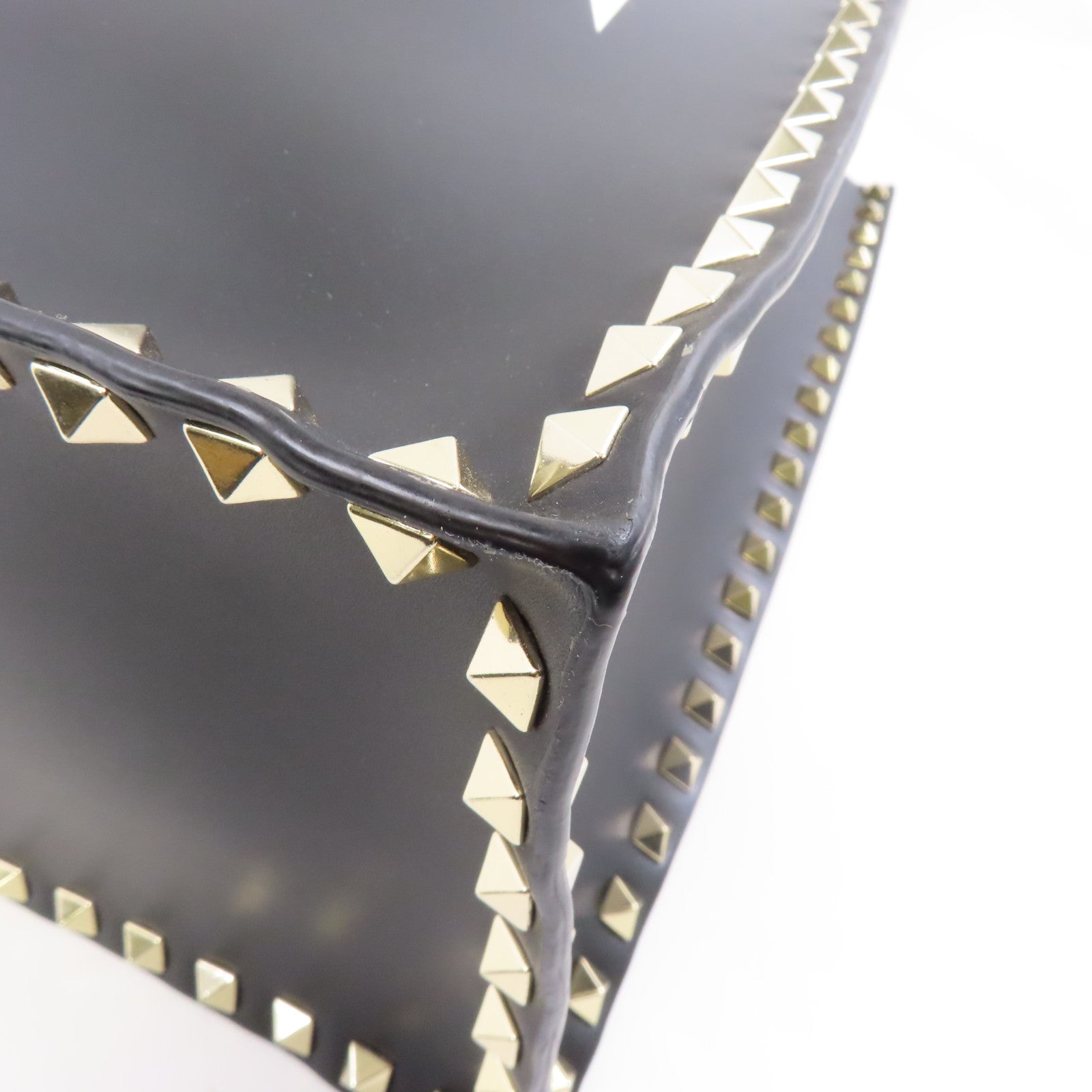 Valentino 牛皮皮革Tote Bag金扣手挽袋黑色